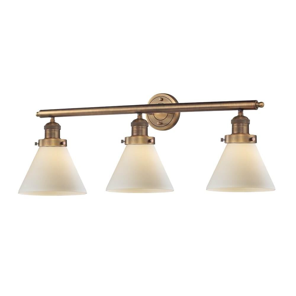 Bruno Marashlian Large Cone 32 Inch 3 Light Bath Vanity Light by Innovations Lighting