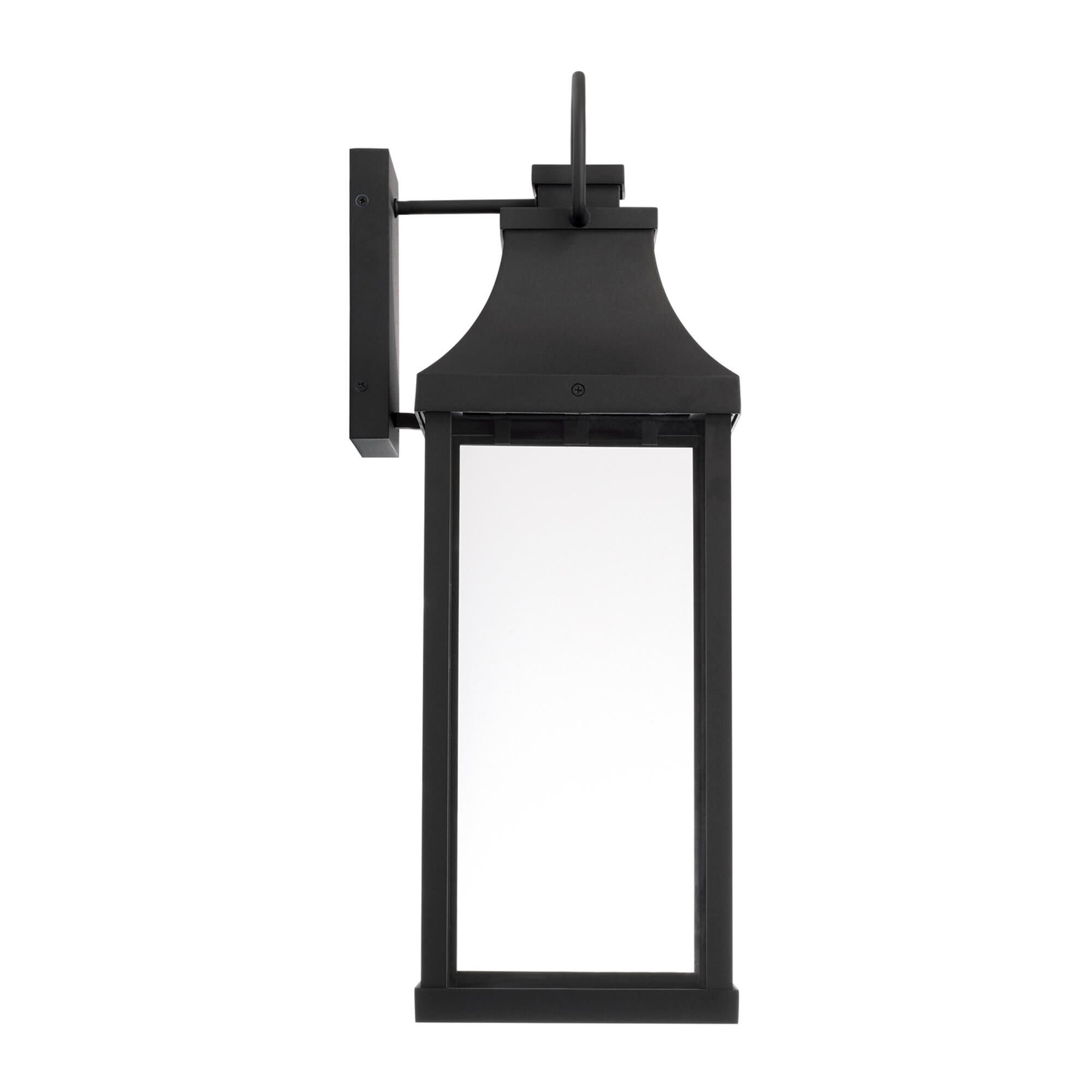 Shown in Black finish and Clear glass