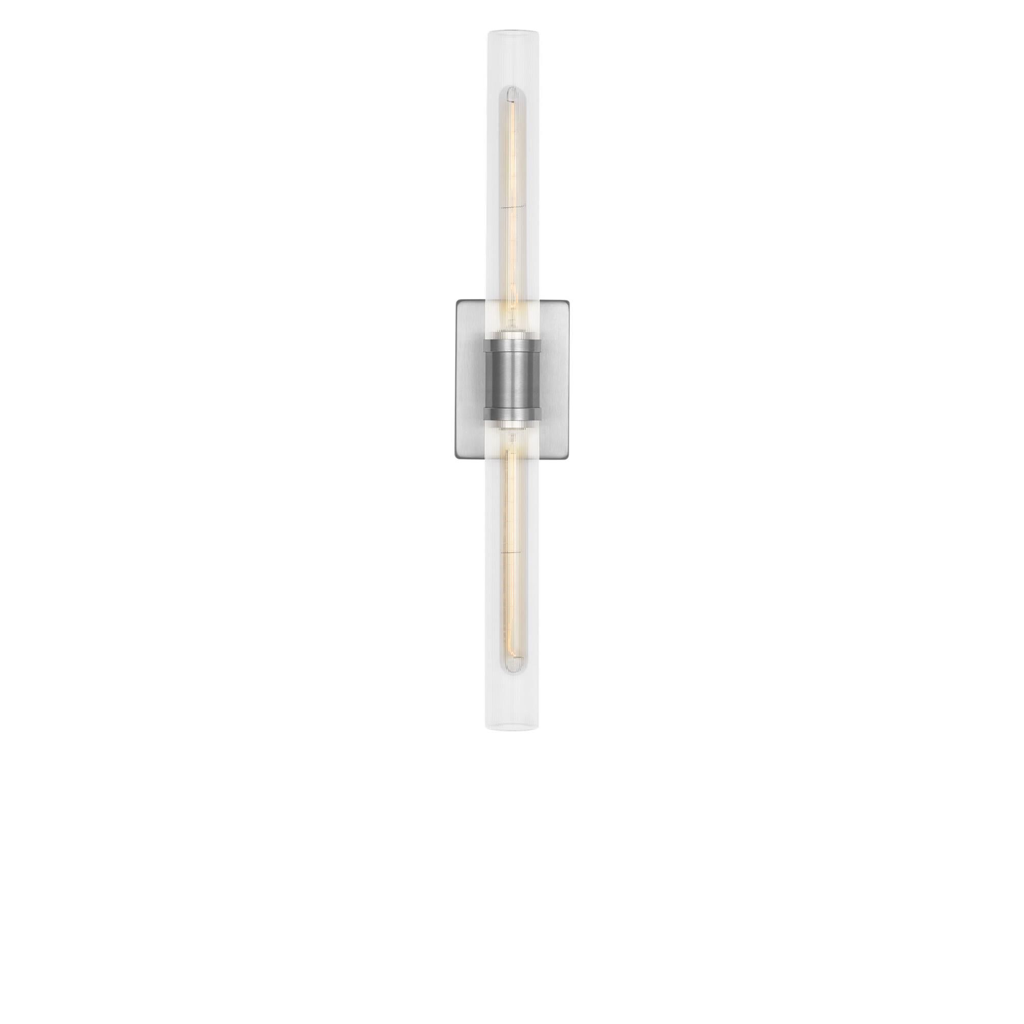 Shown in Brushed Nickel finish and Clear Fluted glass