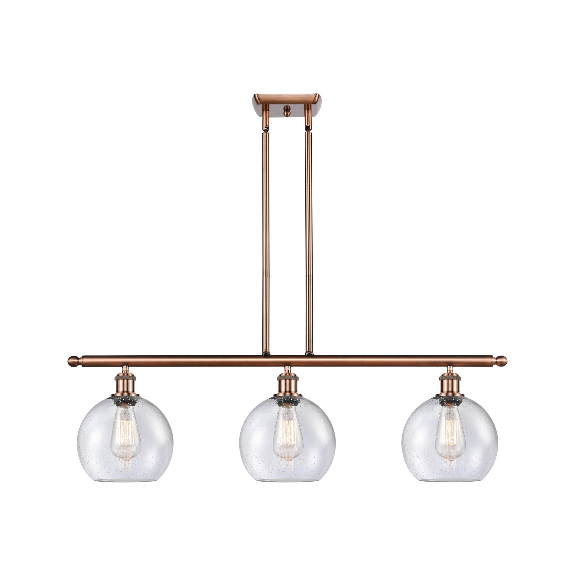 Shown in Antique Copper finish and Seedy Athens glass