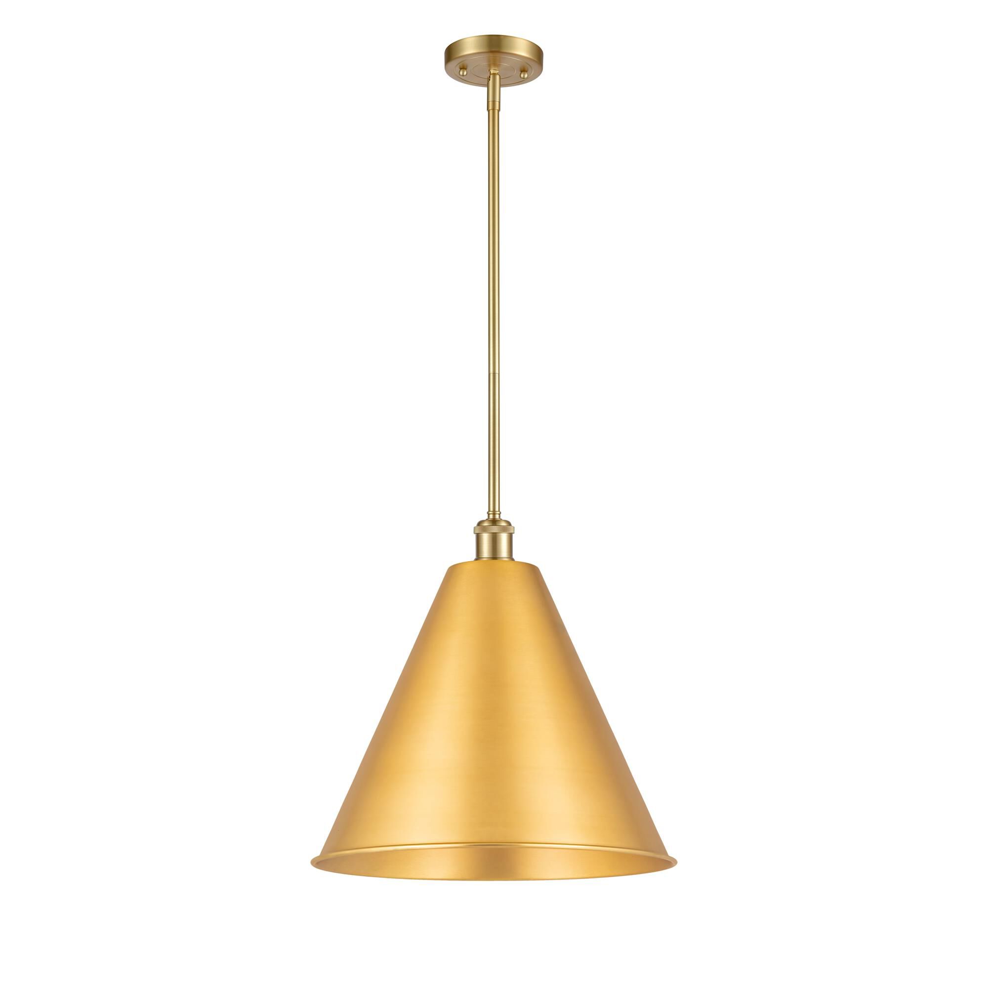 Shown in Satin Gold finish and Satin Gold Ballston Cone shade
