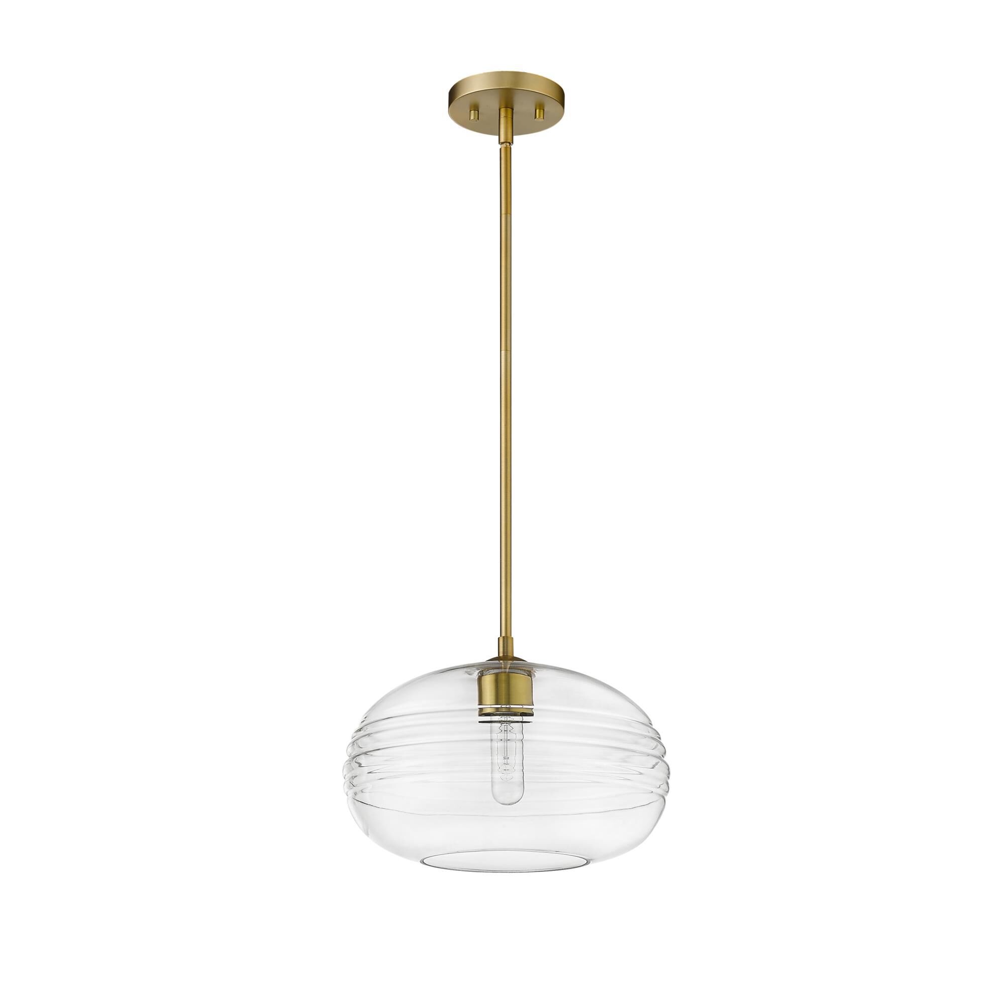 Shown in Olde Brass finish and Glass shade