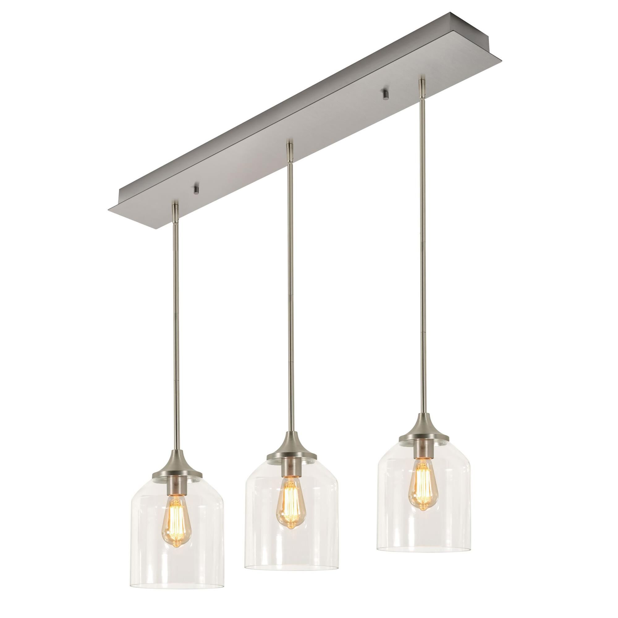 William 36 Inch 36 Inch 3 Light Dimmable 60 Watt Linear Suspension Lights by AFX Lighting