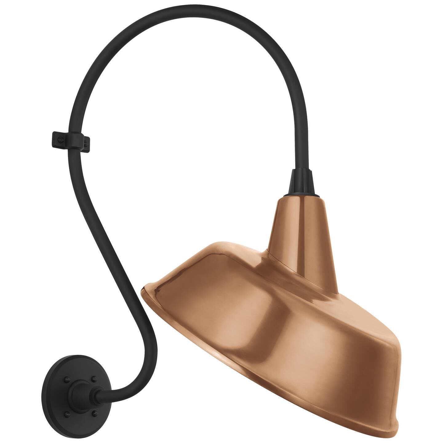 Shown in Matte Black finish and Copper shade