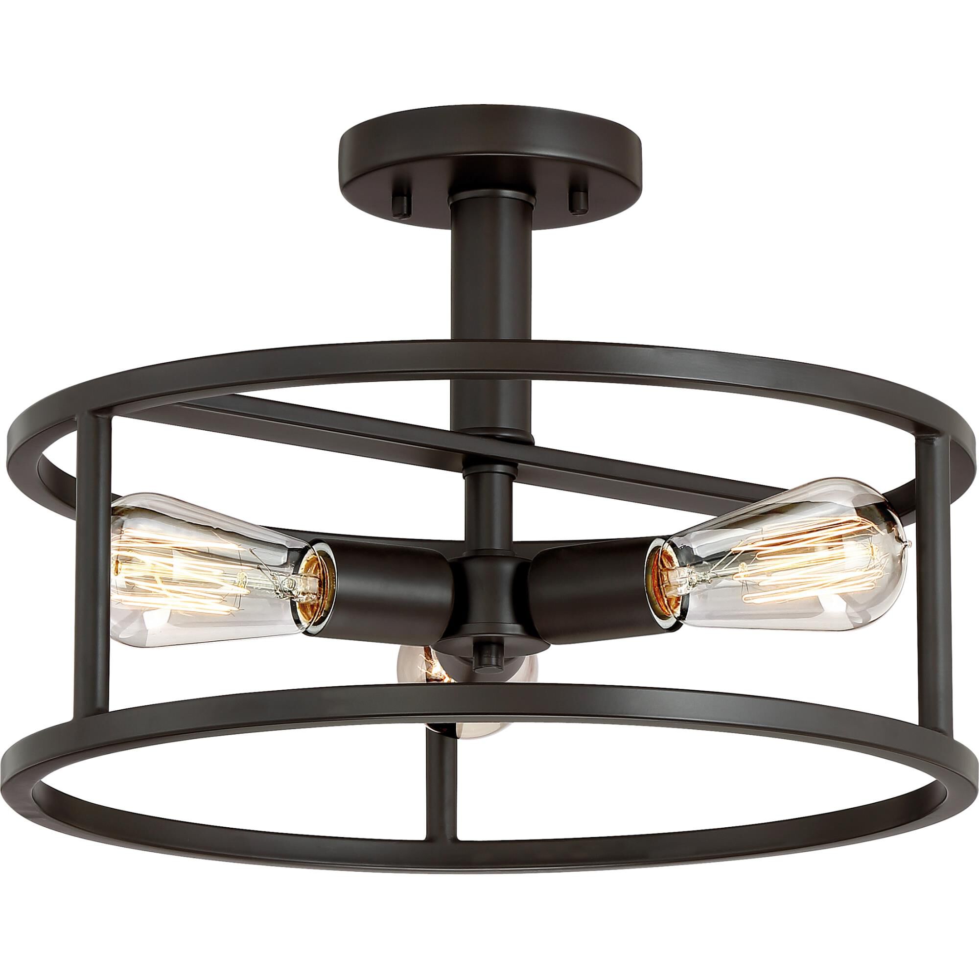 New Harbor 15 Inch 3 Light Semi Flush Mount by Quoizel
