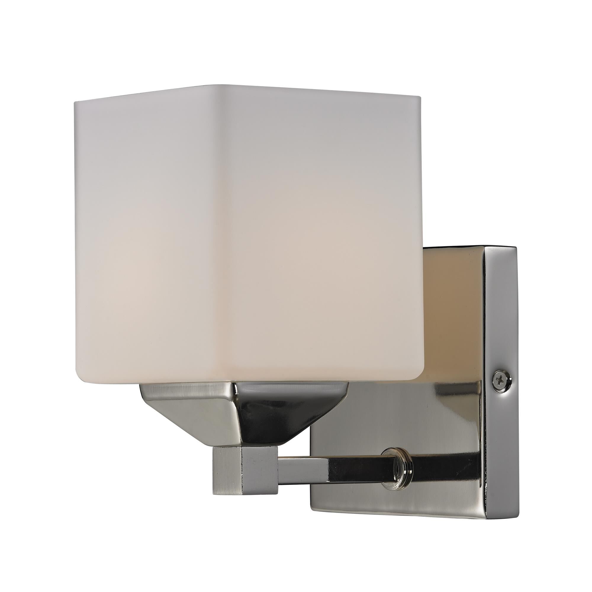 Shown in Chrome finish and Glass shade