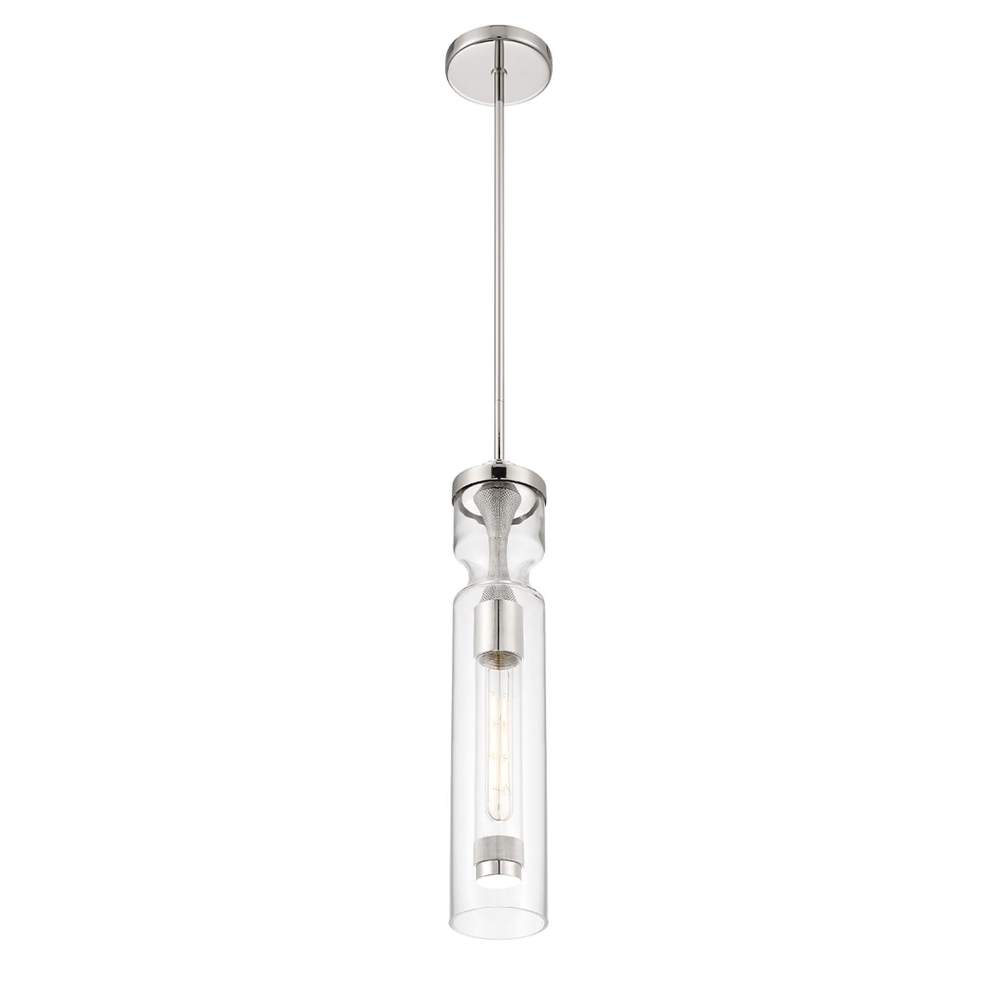 Shown in Nickel finish and Clear glass