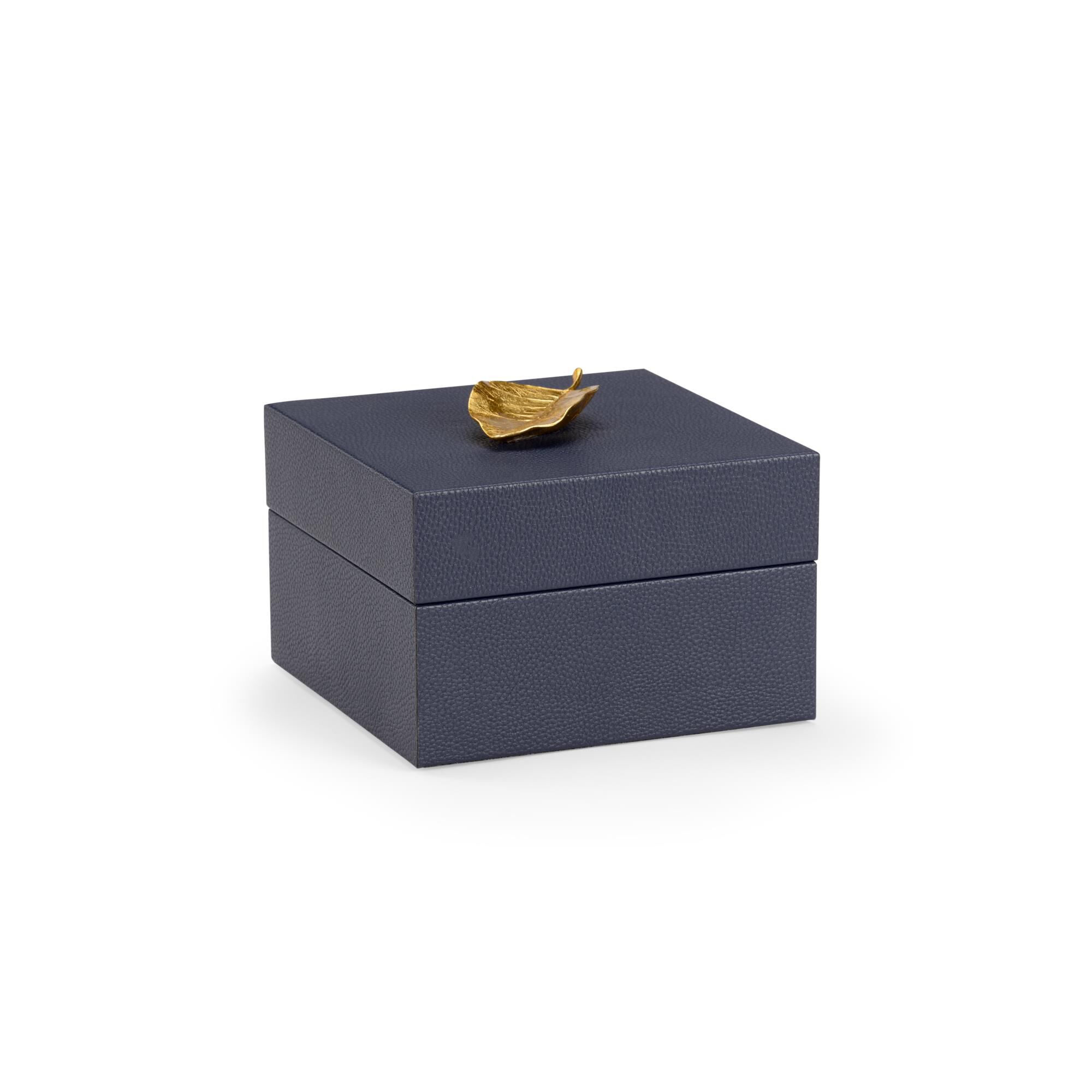 Leaf Box - Navy Accent Box by Chelsea House