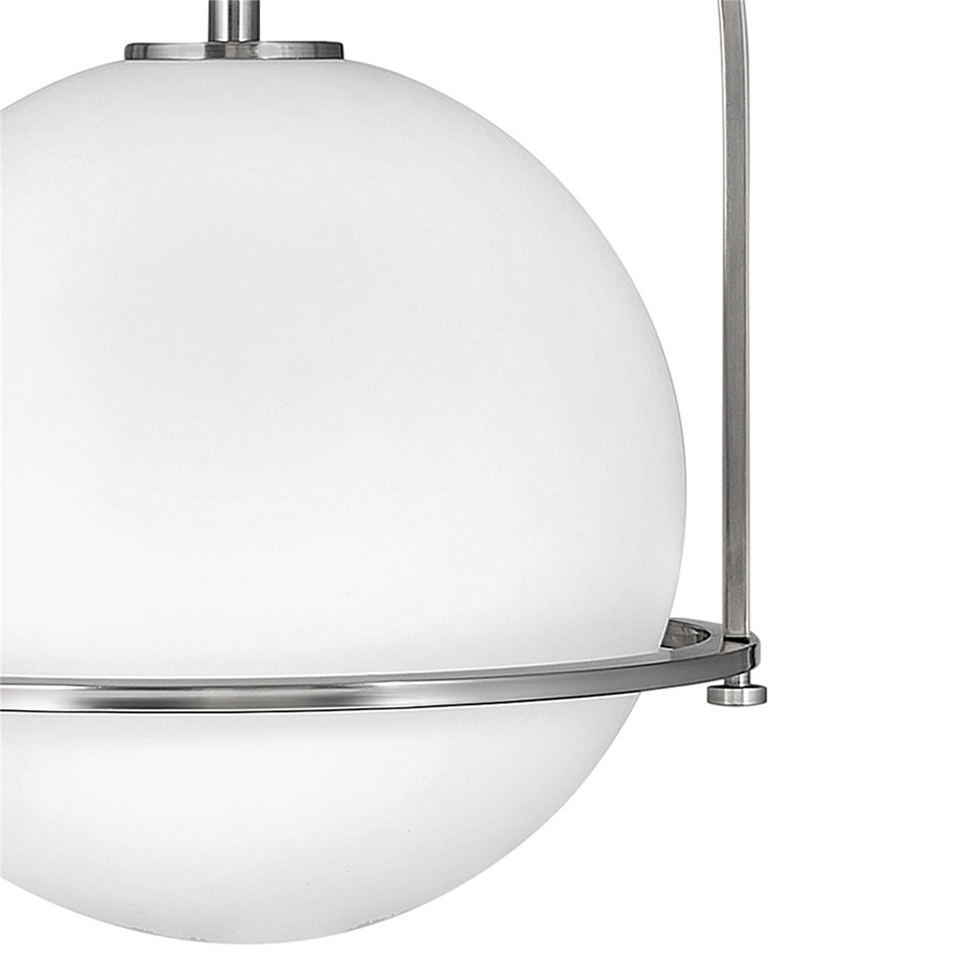 Shown in Brushed Nickel finish and Etched Opal glass