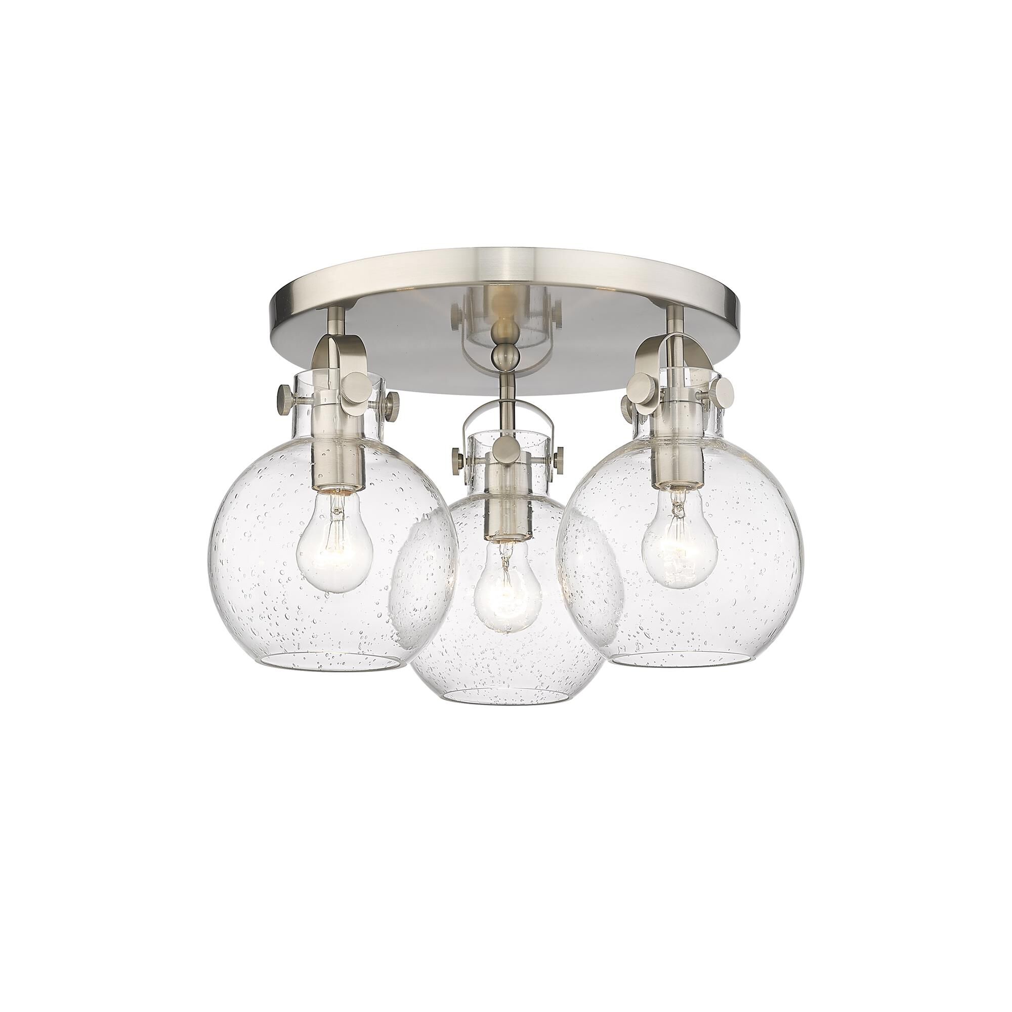 Shown in Satin Nickel finish and Seedy glass