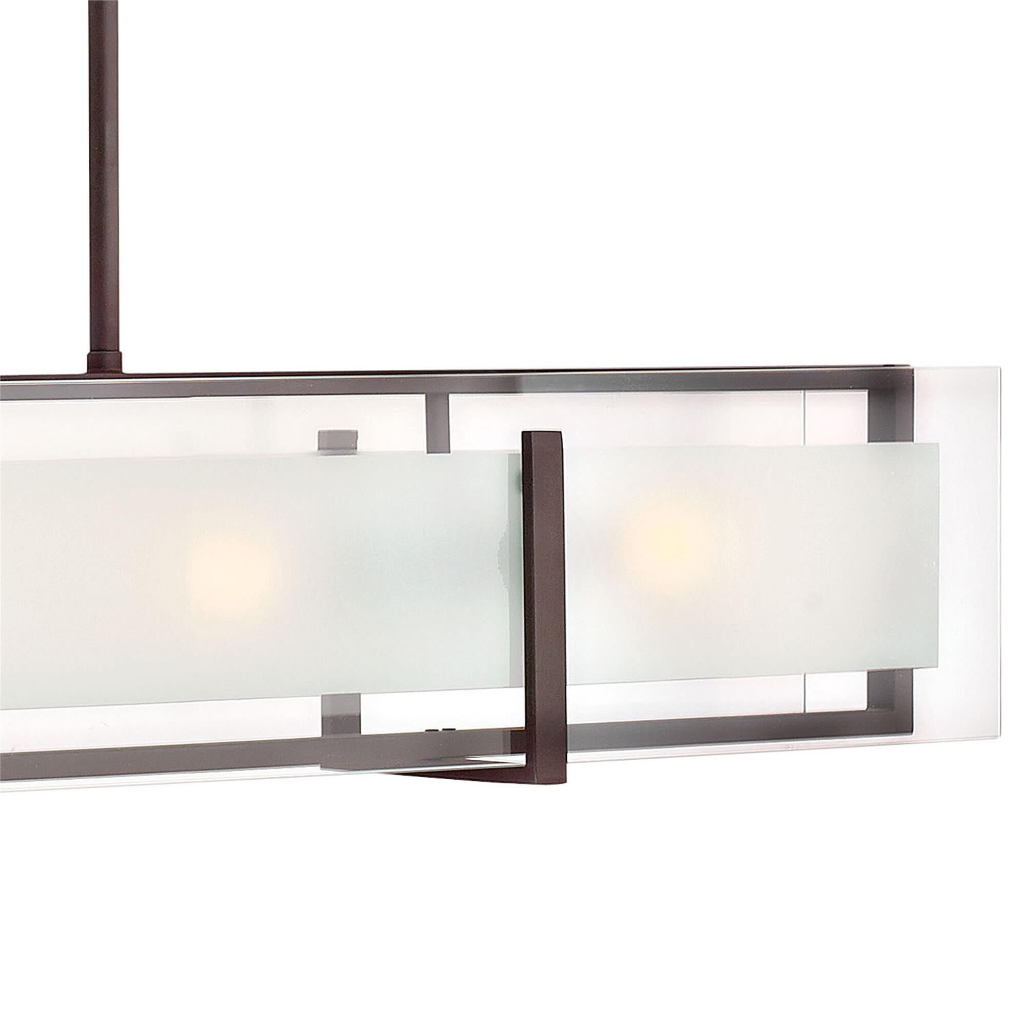Shown in Oil Rubbed Bronze finish and Clear Beveled Inside-Etched glass
