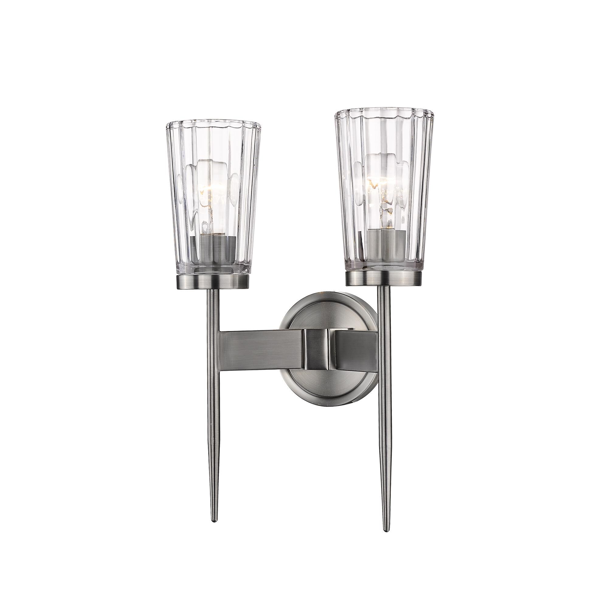 Shown in Antique Nickel finish and Glass shade