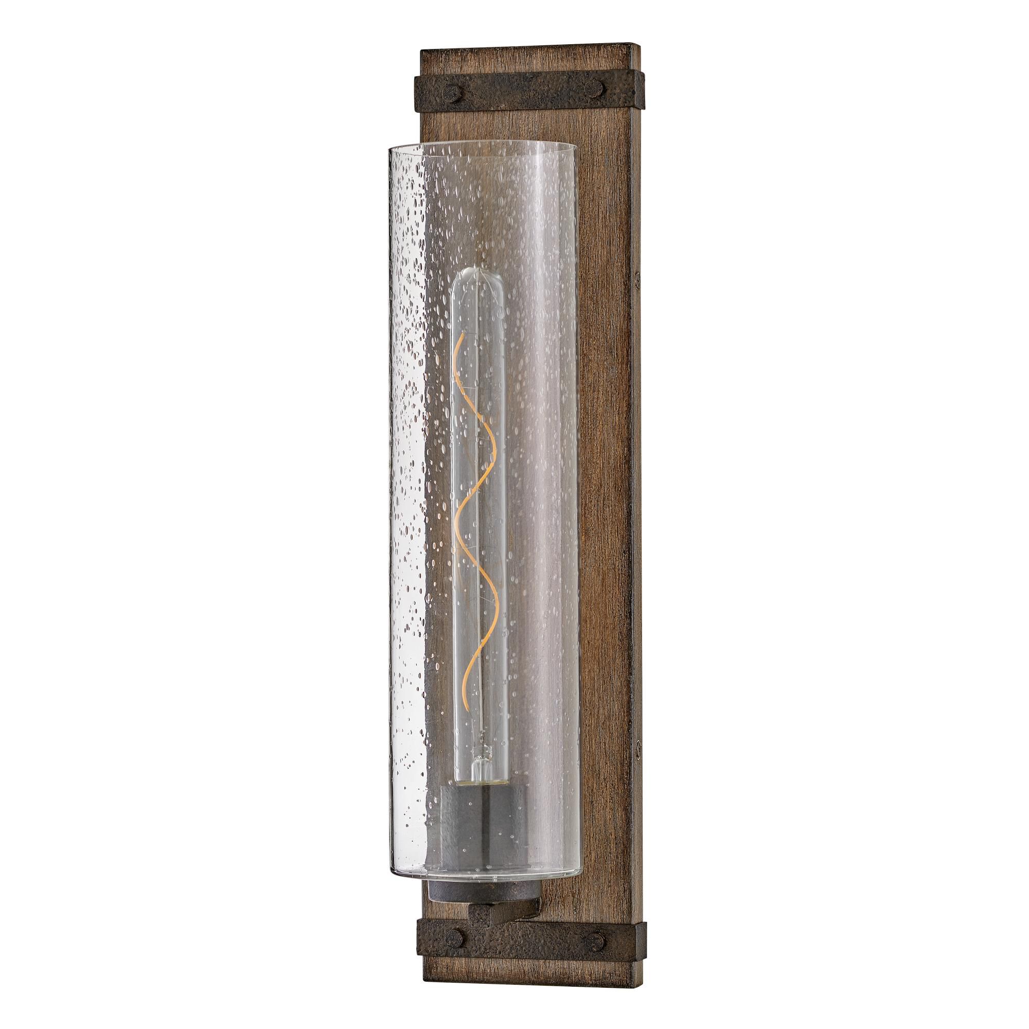 Shown in Sequoia with Iron Rust Accents finish and Clear Seedy glass