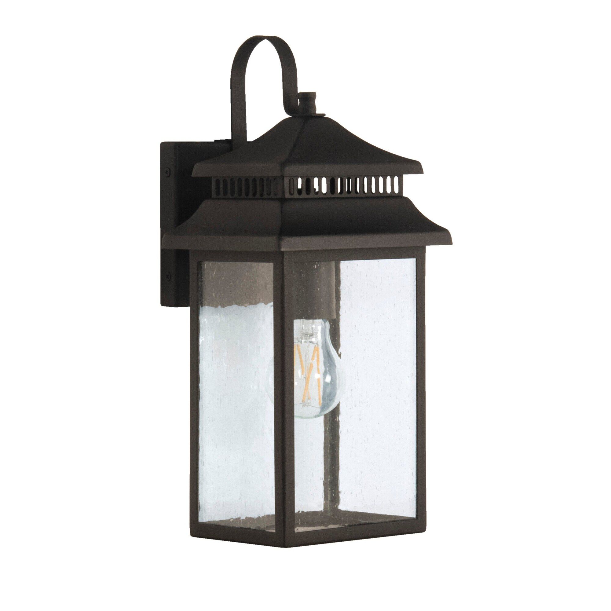 Shown in Textured Matte Black finish and Square/Rectangle glass and Square/Rectangle shade