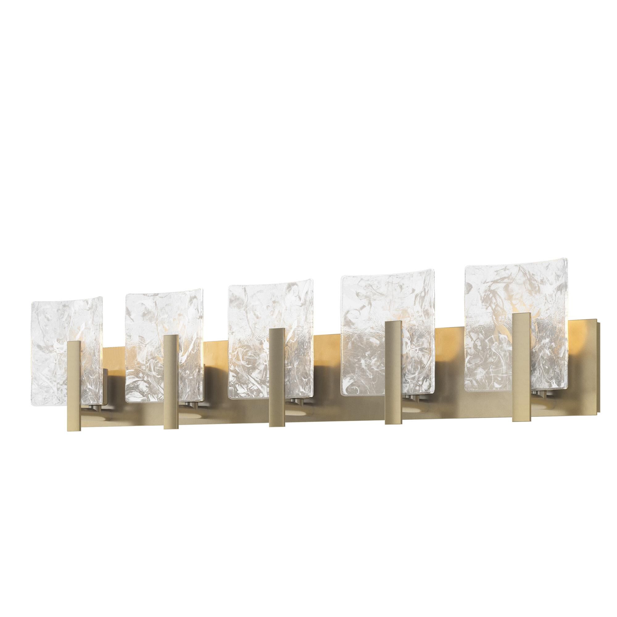 Shown in Modern Brass finish and White Swirl glass