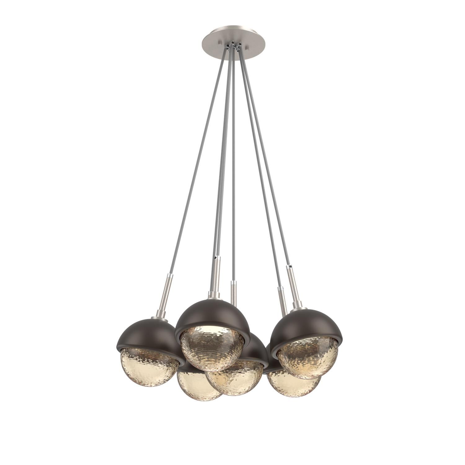 Shown in Beige Silver finish and Amber glass and Flat Bronze accent