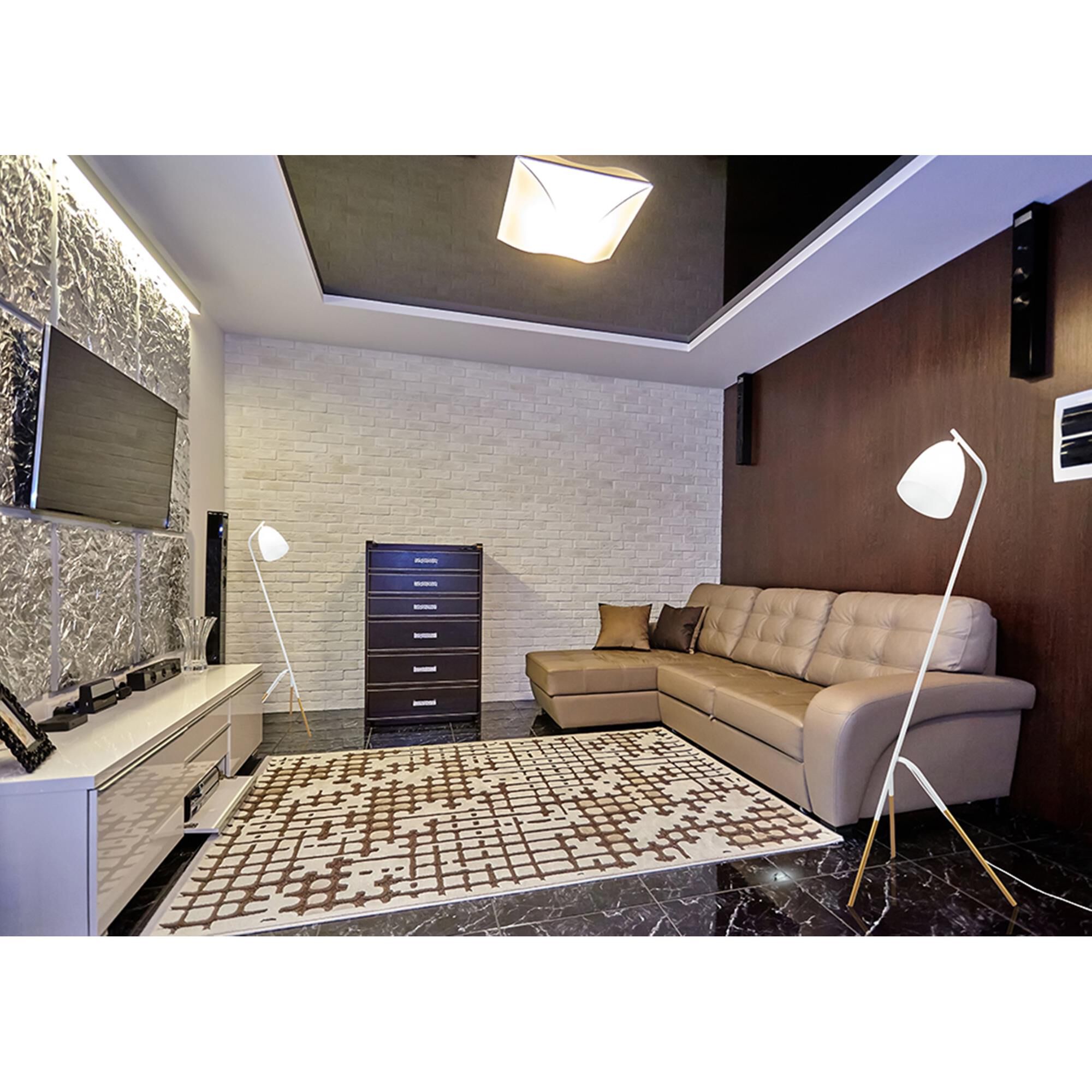 Shown in White And Gold Leaf finish and White shade