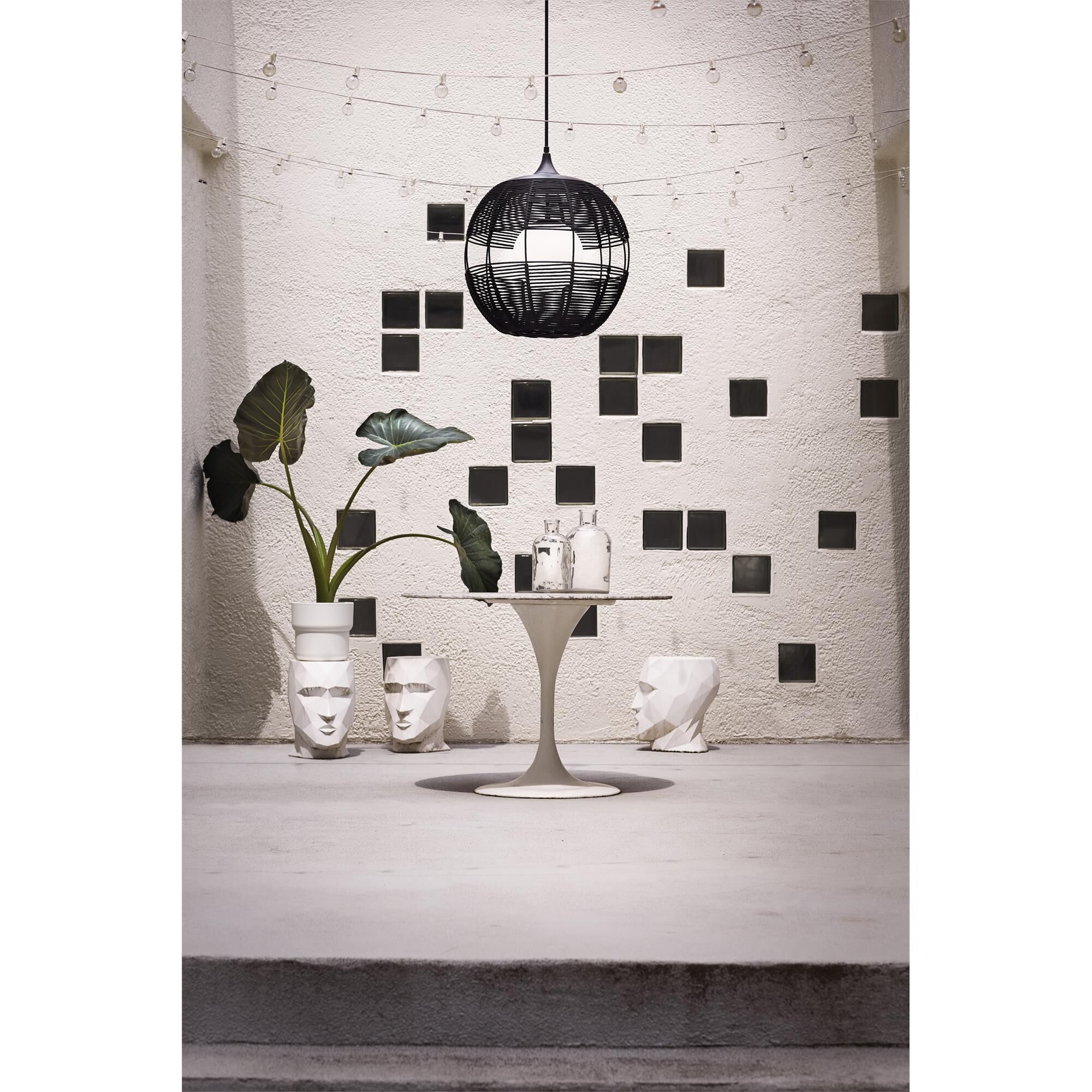 Shown in Black finish and Etched Opal glass