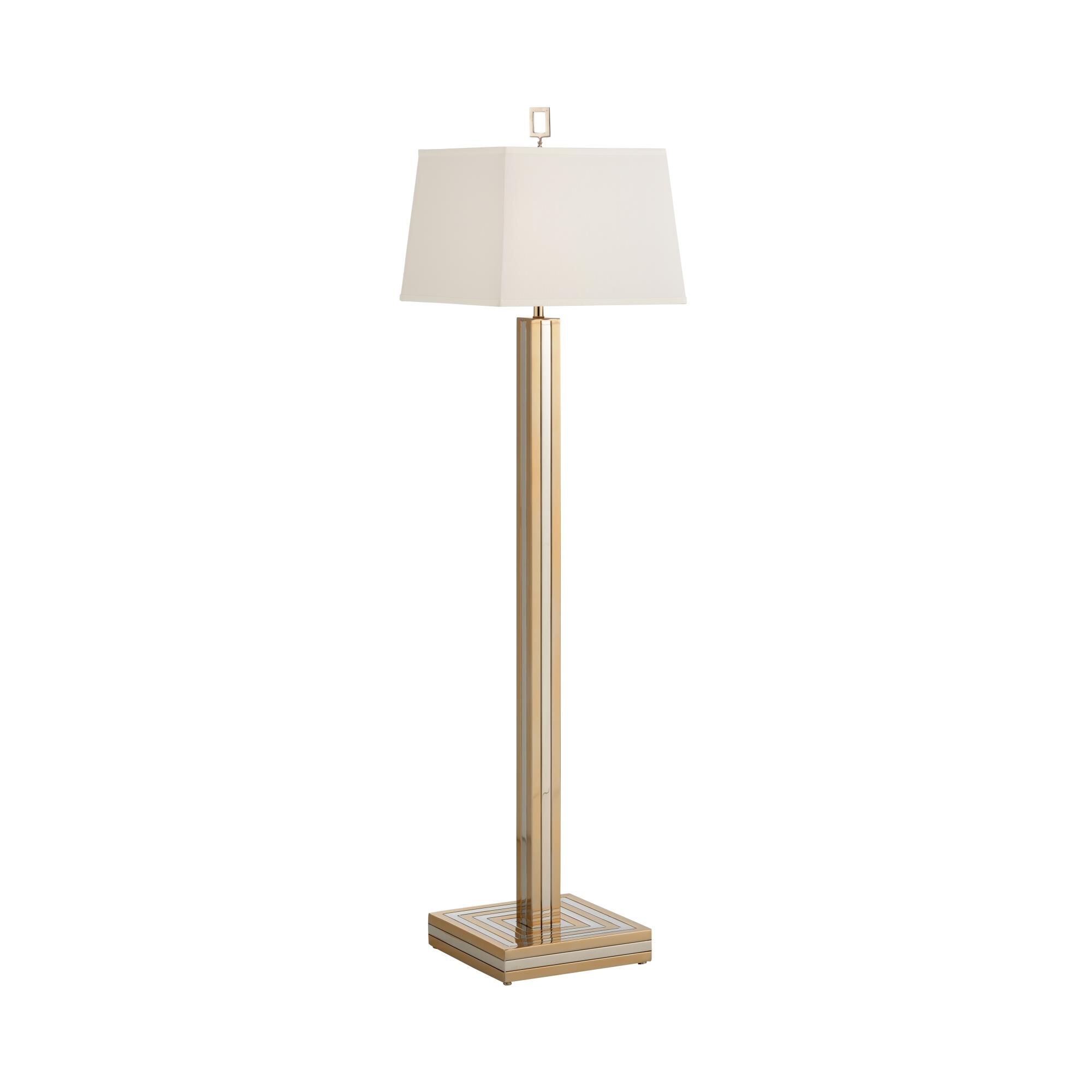 Shown in Polished Brass and Nickel finish and Off White Silkette shade