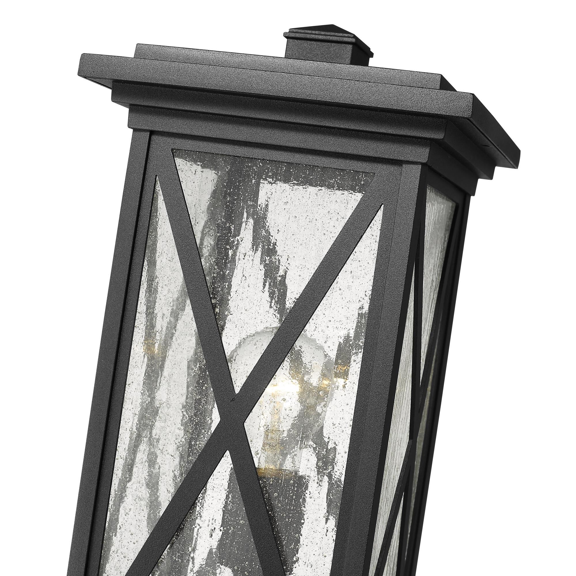 Shown in Black finish and Glass shade