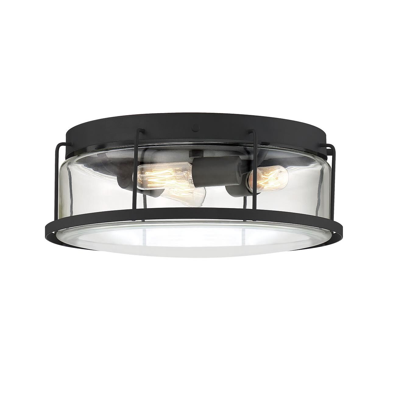 Shown in Earth Black finish and Clear Glass shade