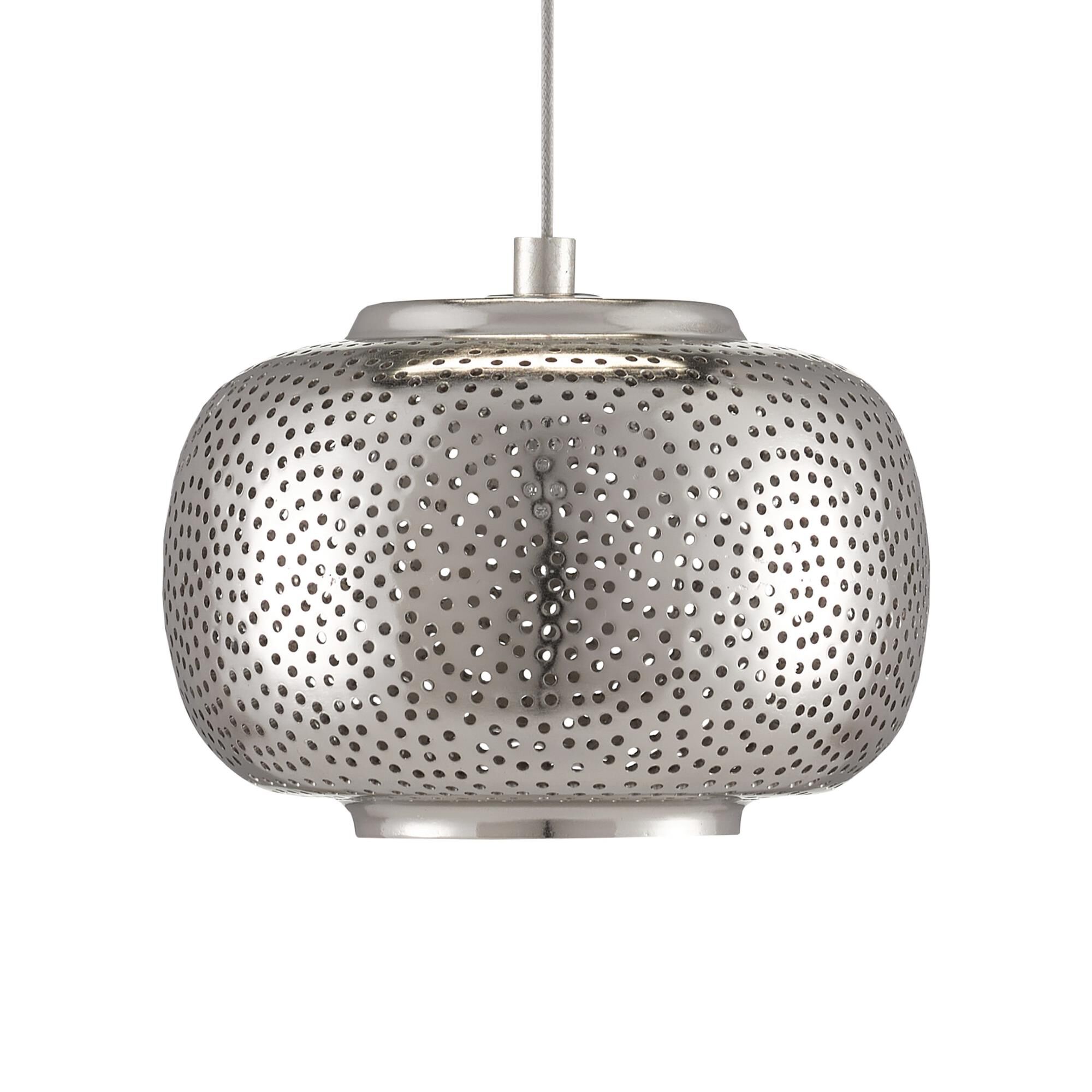 Shown in Painted Silver - Nickel finish and Metal shade
