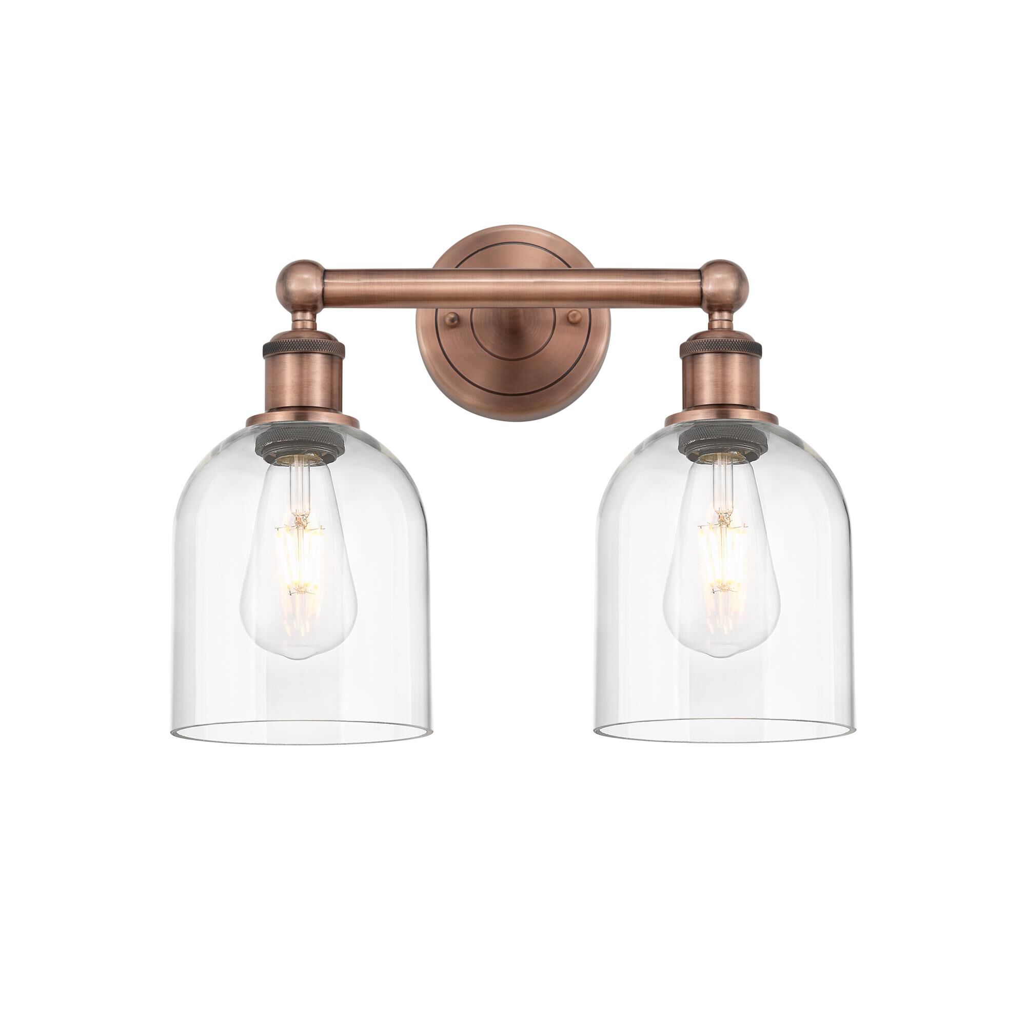 Shown in Antique Copper finish and Clear glass