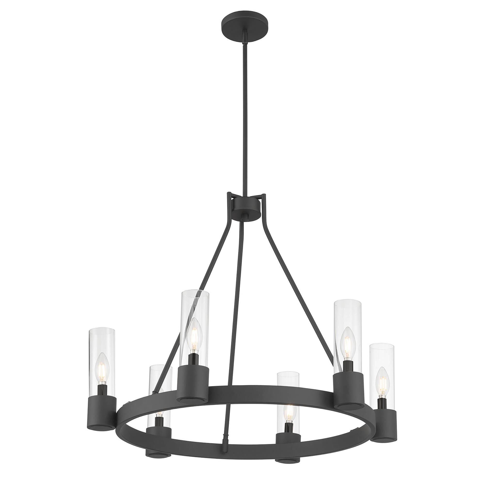Shown in Matte Black finish and Clear glass