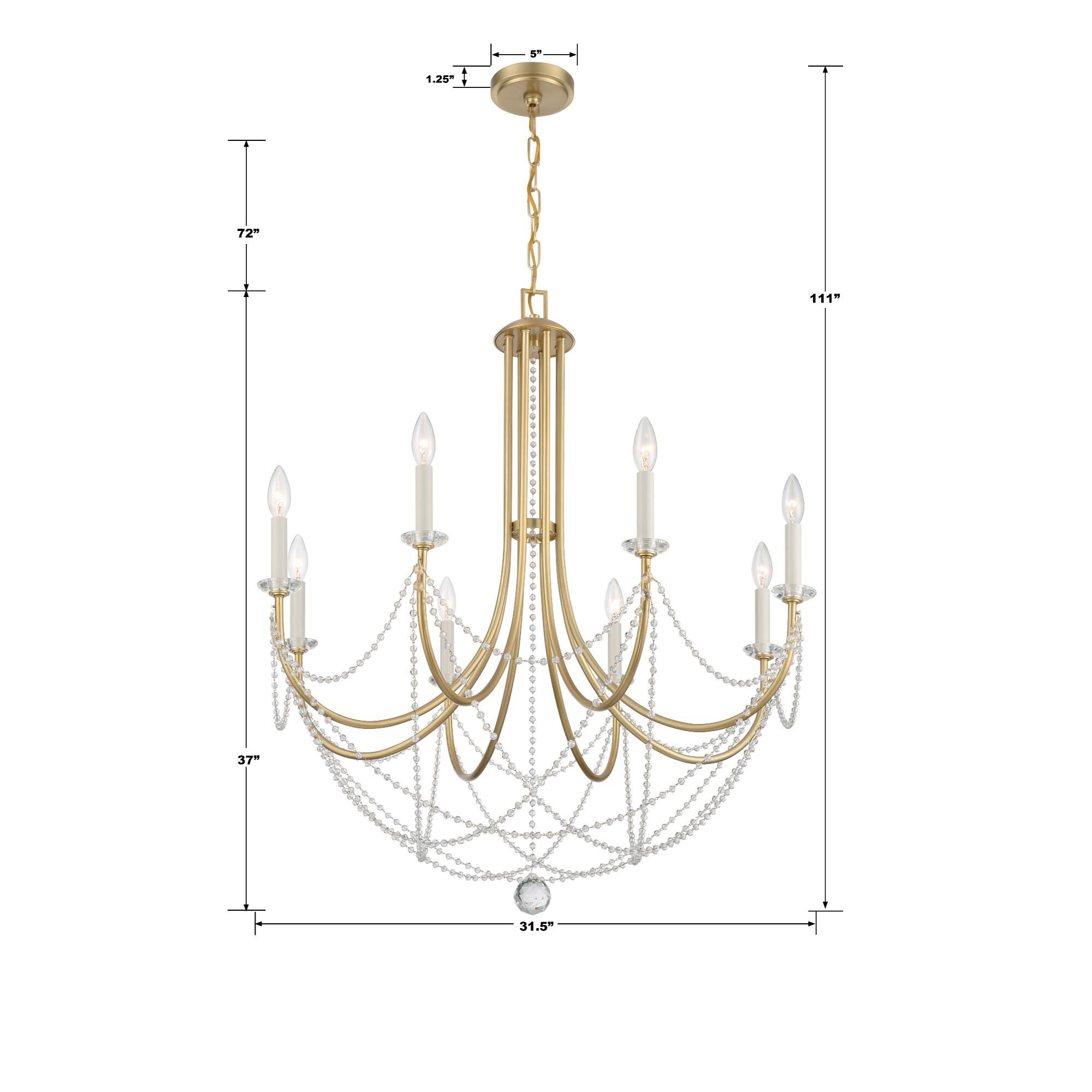 Delilah 31 Inch 8 Light Chandelier by Crystorama