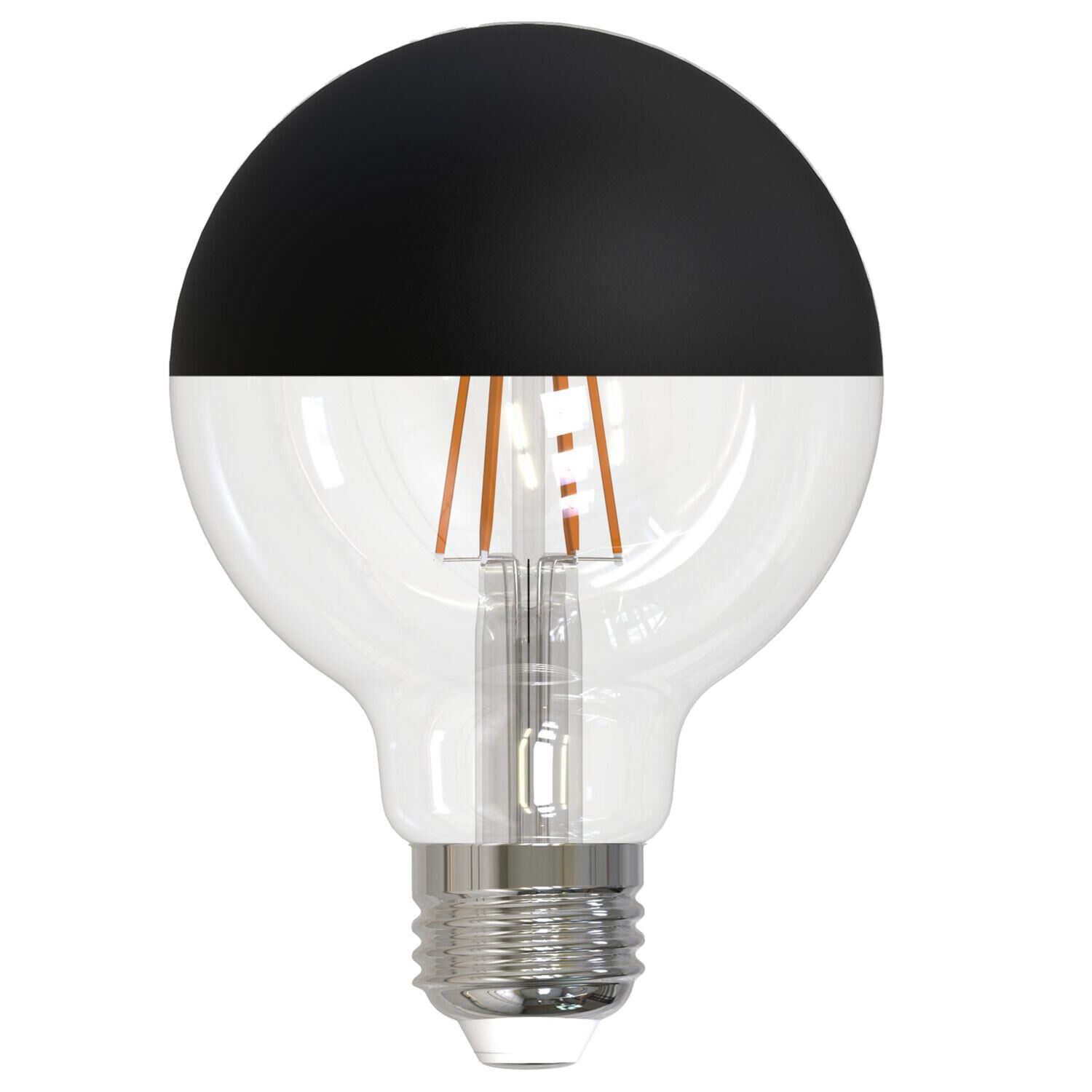 Half Black G25 Base E26 2700K LED Light Bulb,