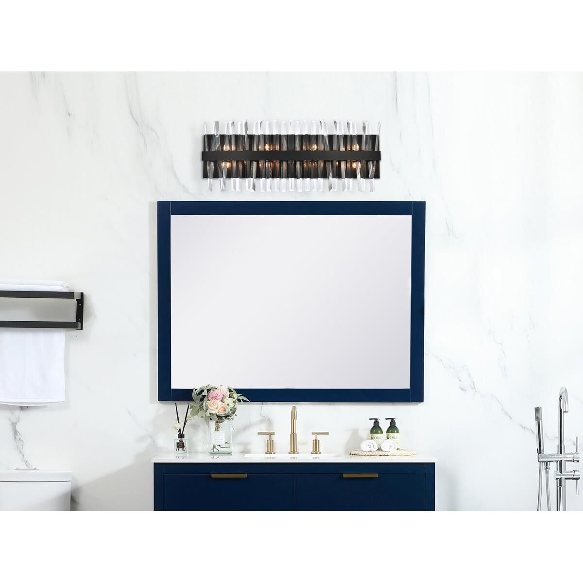 Shown in Black finish and Royal Cut crystal