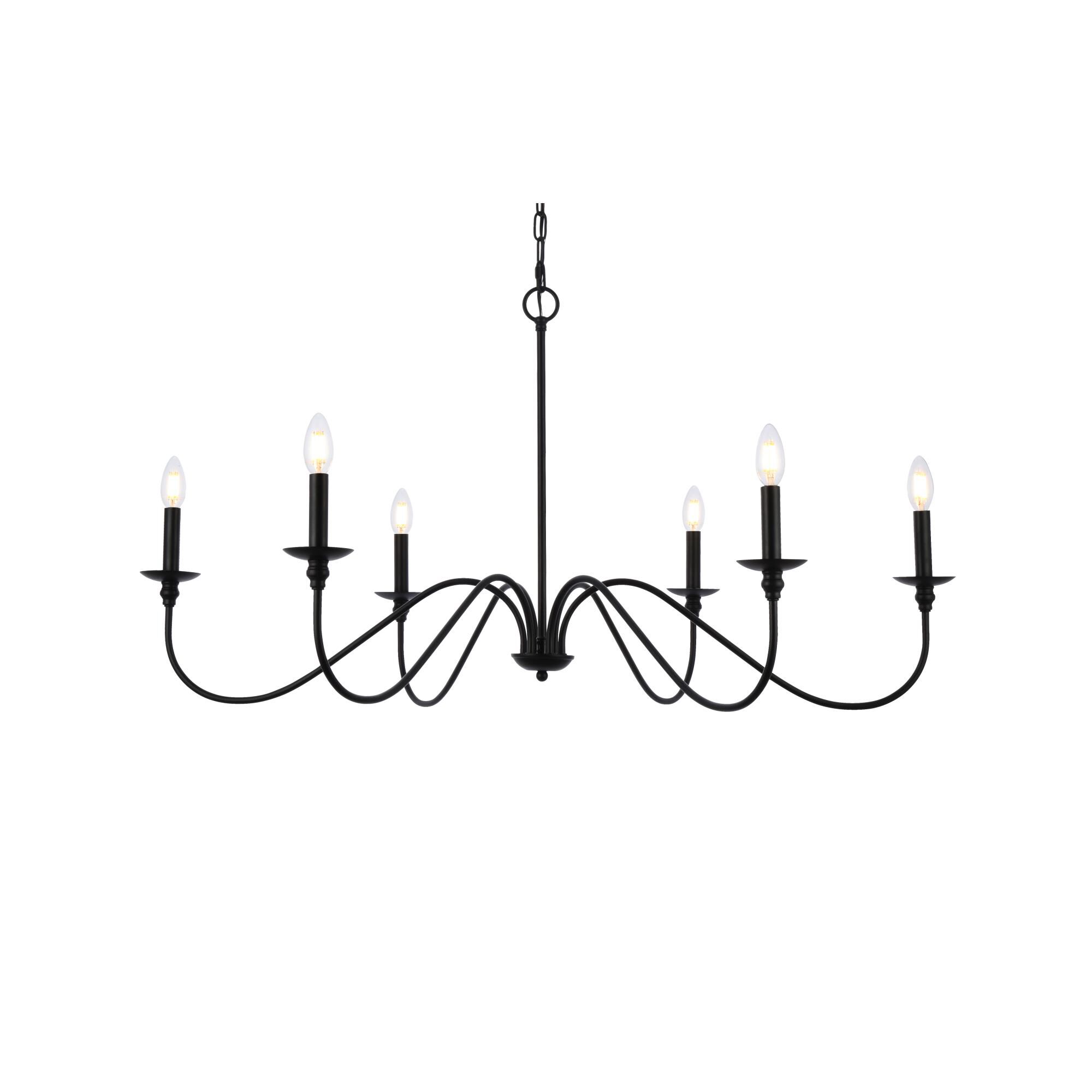 Rohan 42 Inch 6 Light Chandelier by Elegant Lighting