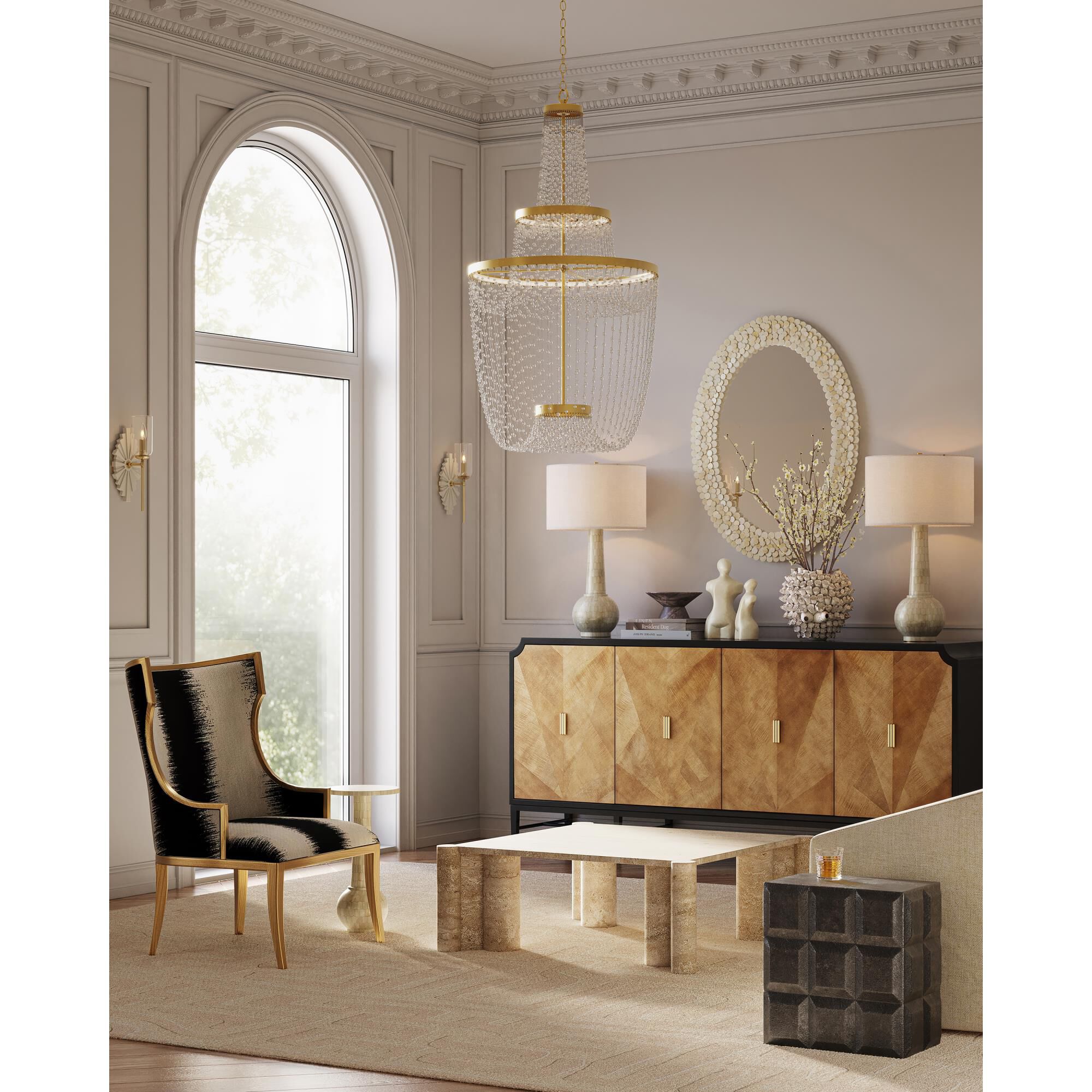 Mademoiselle 27 Inch Chandelier by Currey and Company