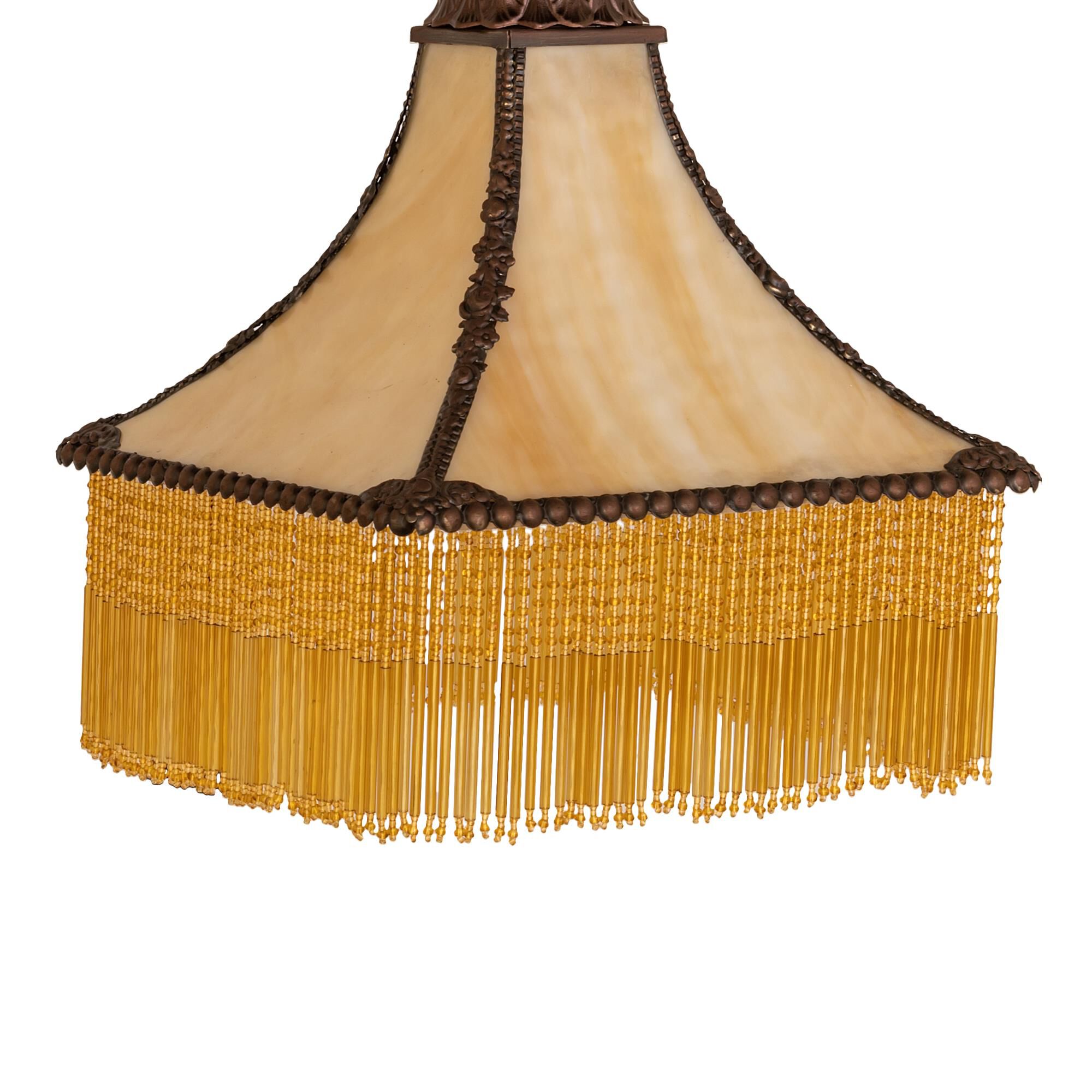 Shown in Craftsman Brown Finish finish and Beige glass