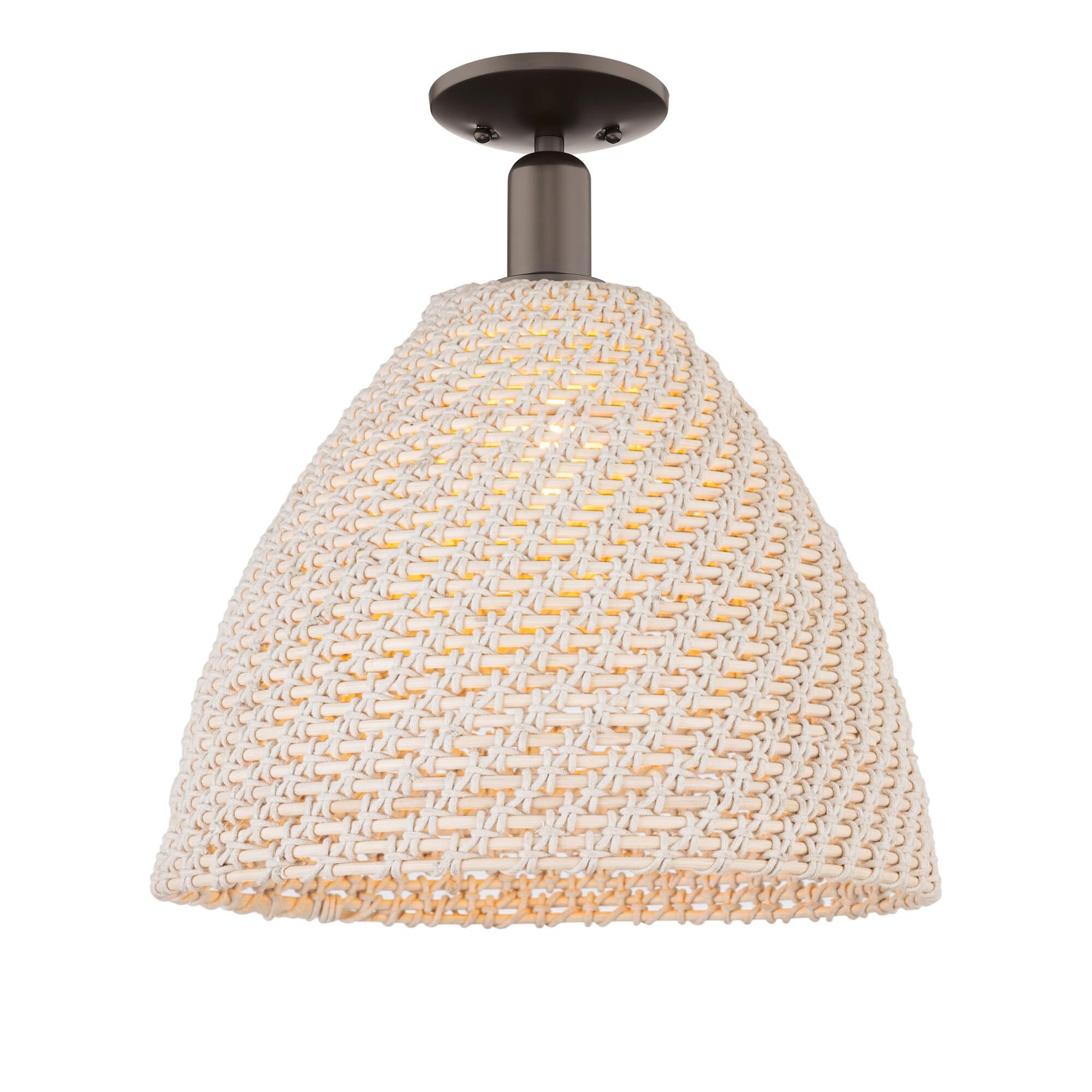 Bruno Marashlian Natural Ballston Dome 16 Inch Semi Flush Mount by Innovations Lighting