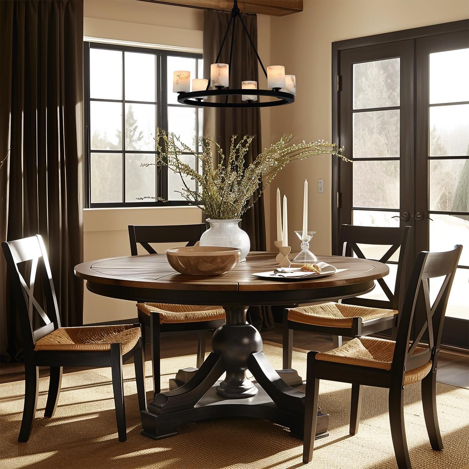 Shown in Matte Black finish and Stone glass