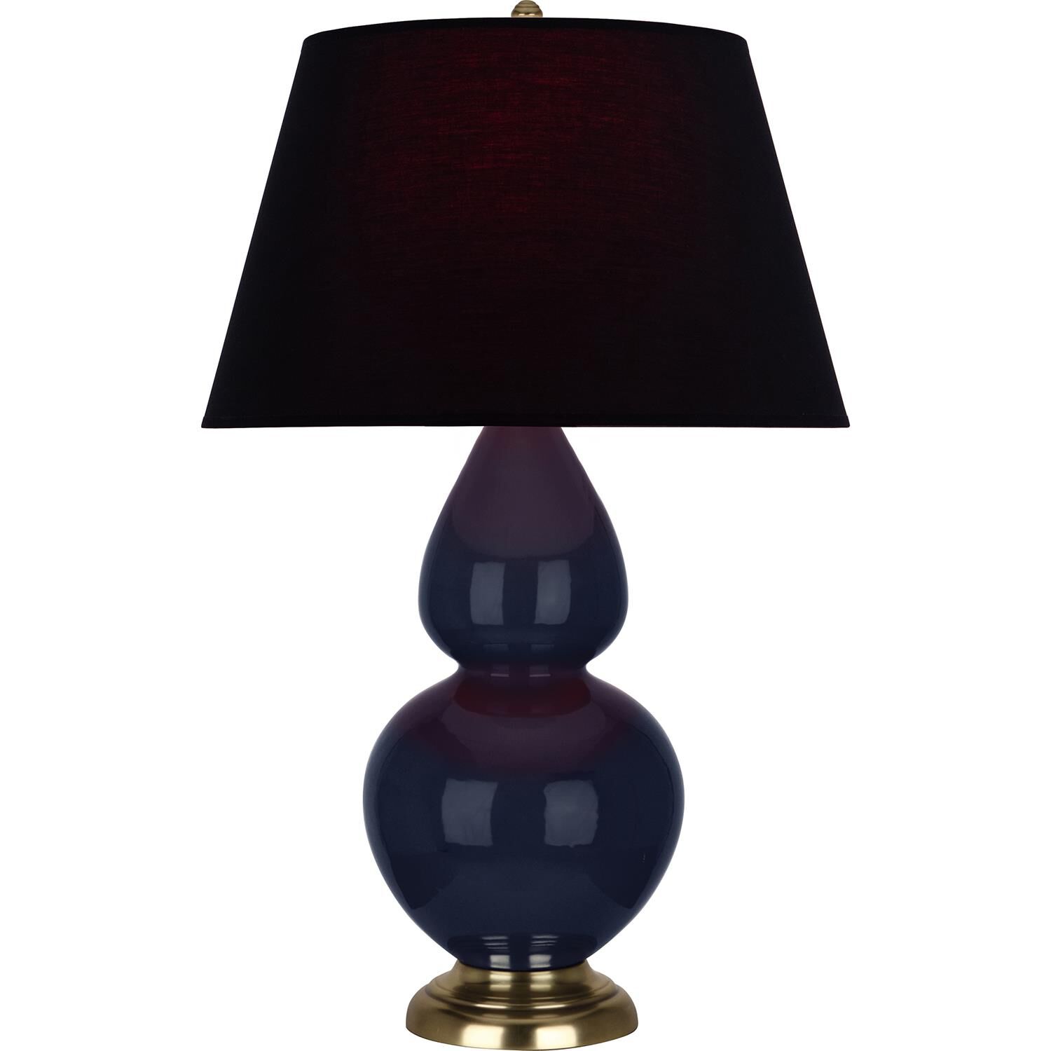 Shown in Midnight Blue finish and Ink Black with Rose Red Lining shade and Antique Brass accent