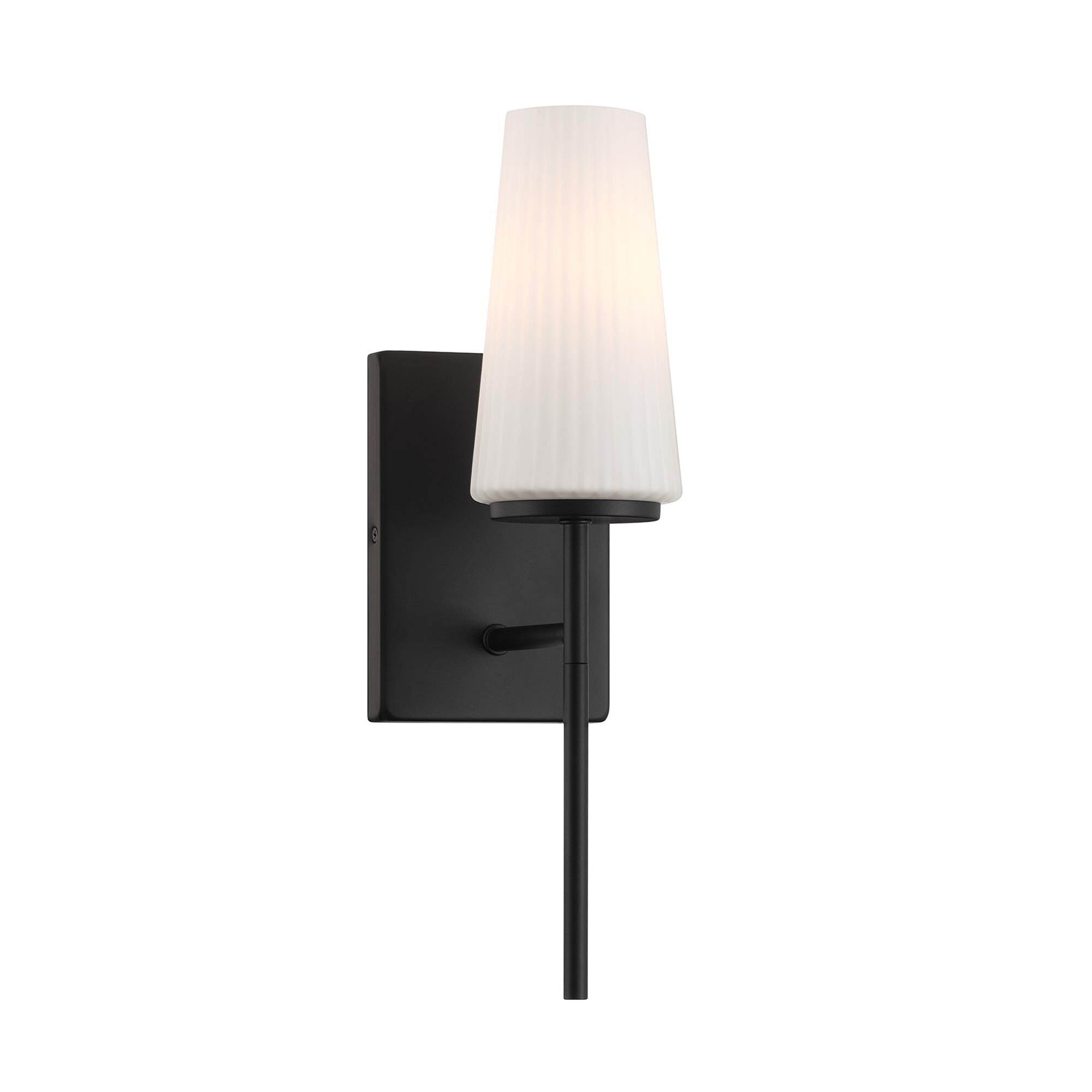 Shown in Matte Black finish and Fluted White Opal glass