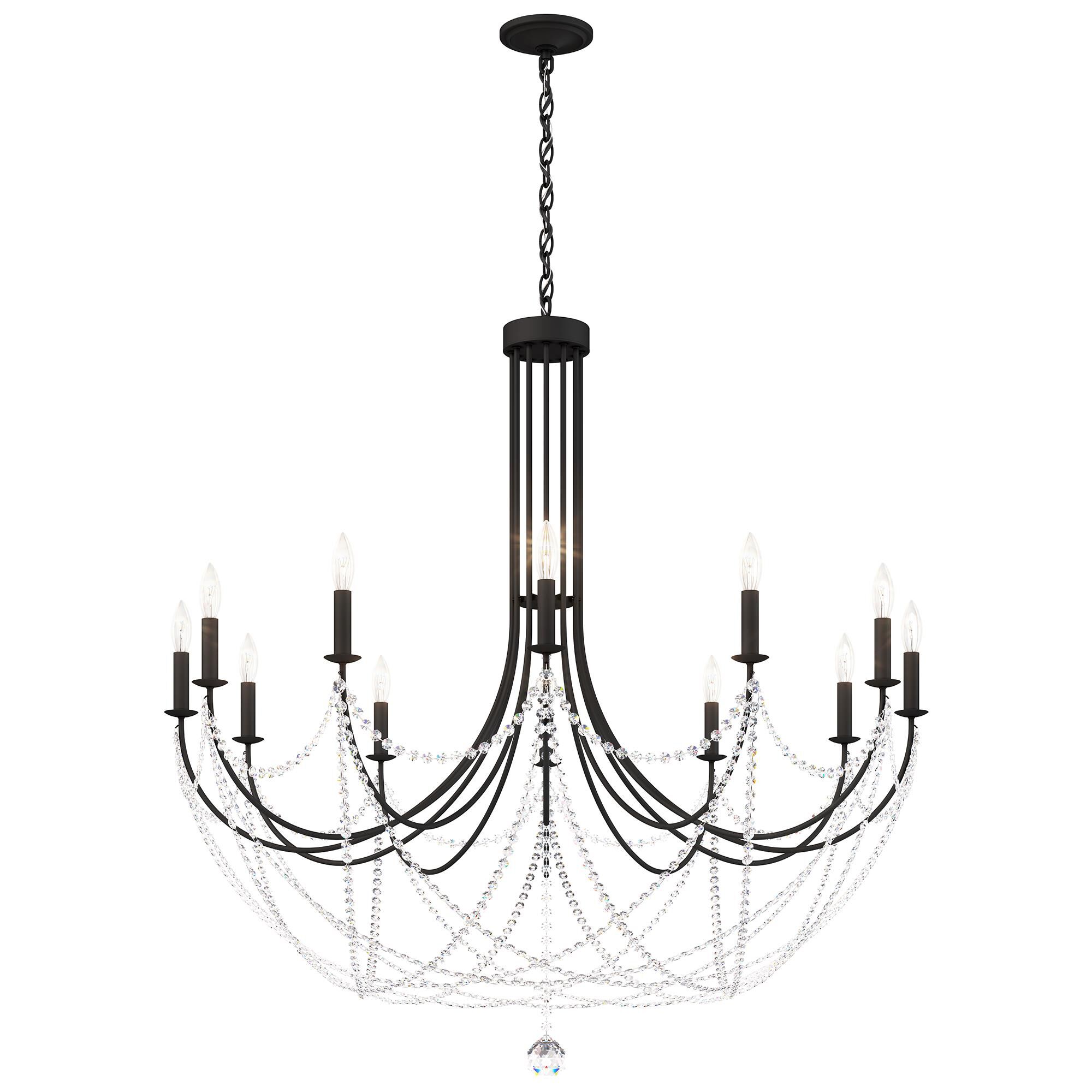 Shown in Black finish and Clear Optic crystal