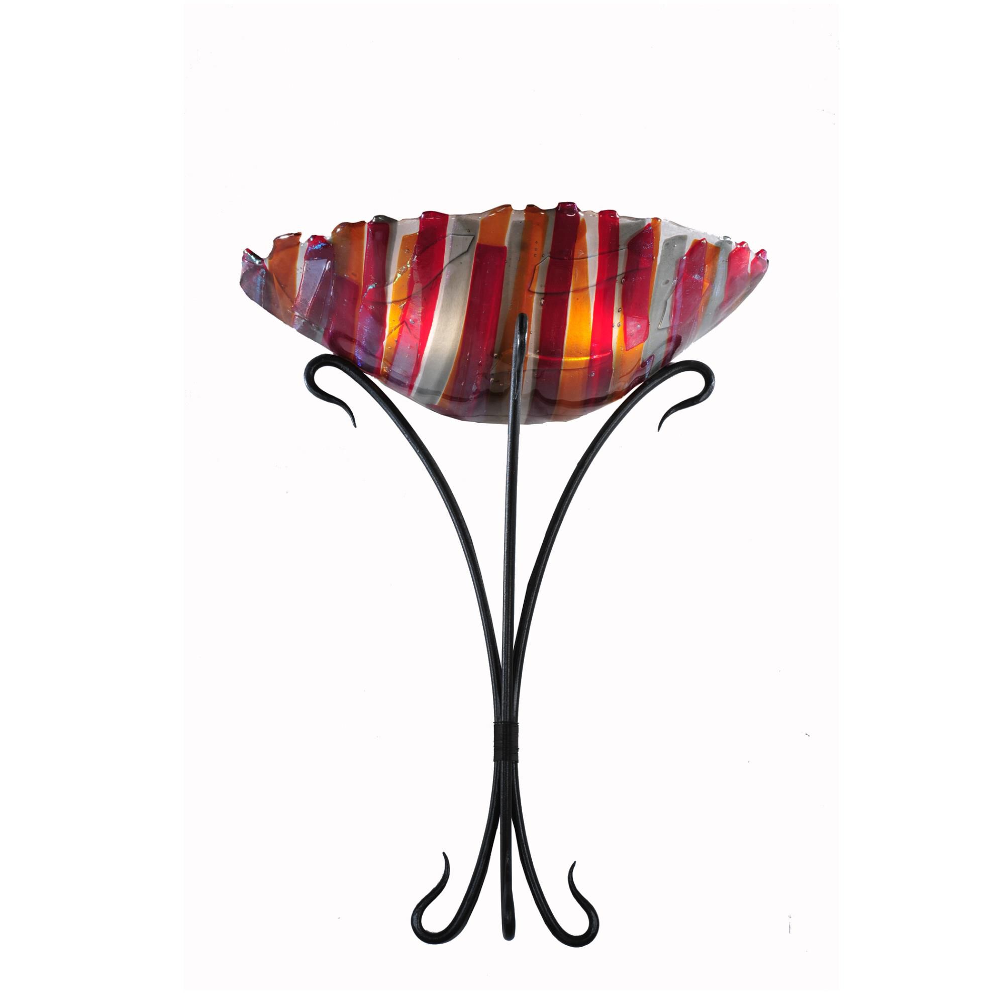 Shown with Iridized Red-Smoke-Amber-Clear glass