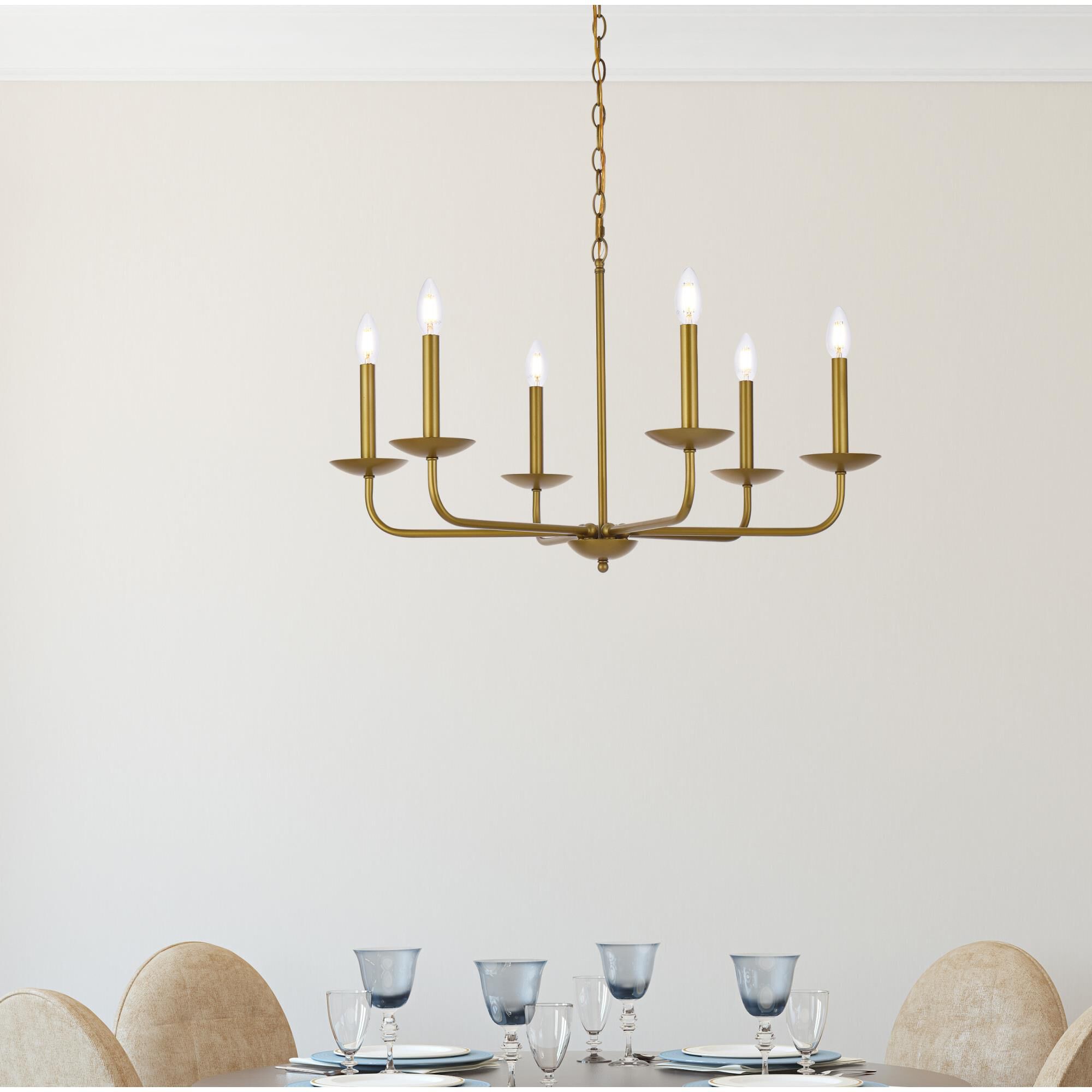 Cohen 30 Inch 6 Light Chandelier by Elegant Lighting