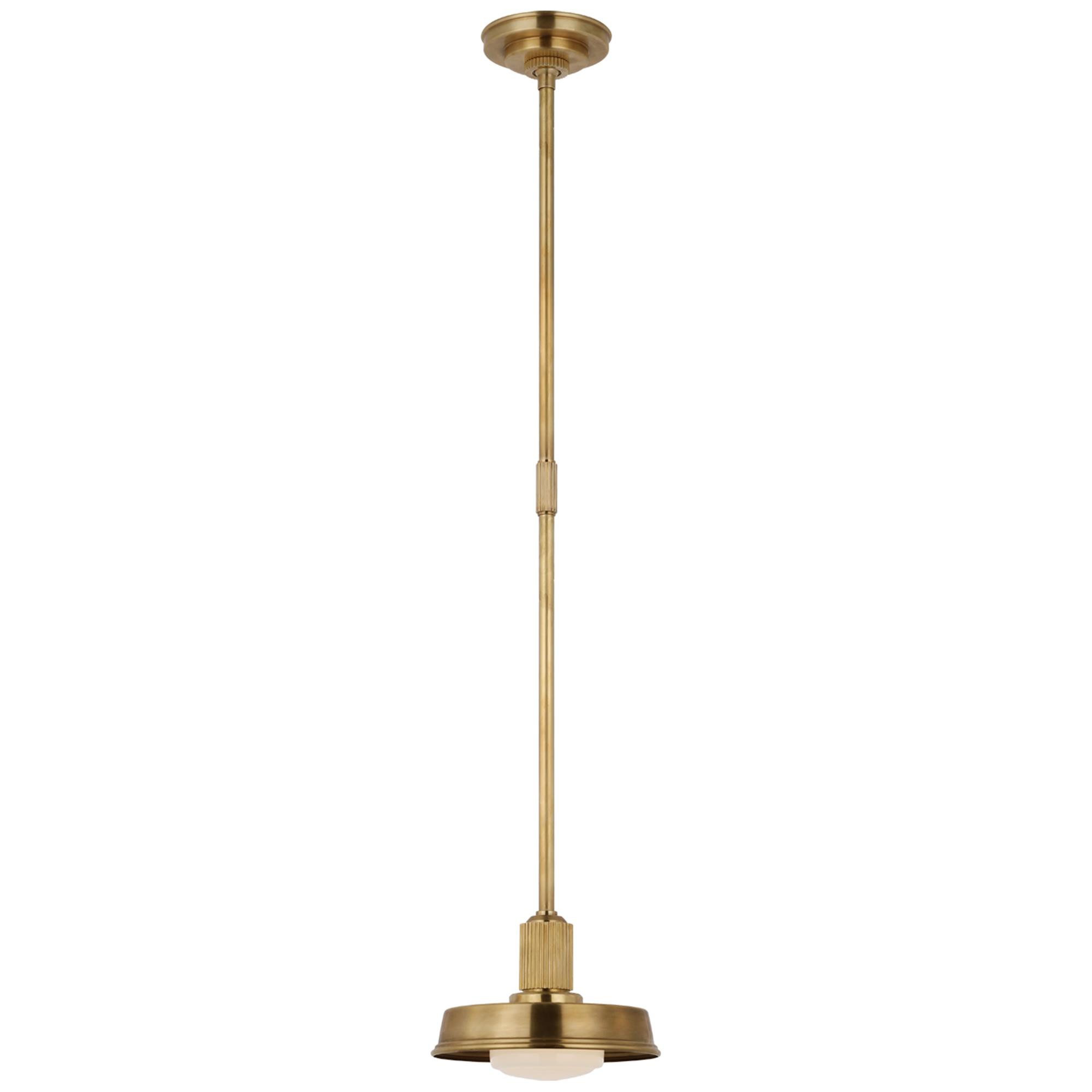 Shown in Antique-Burnished Brass finish and White glass