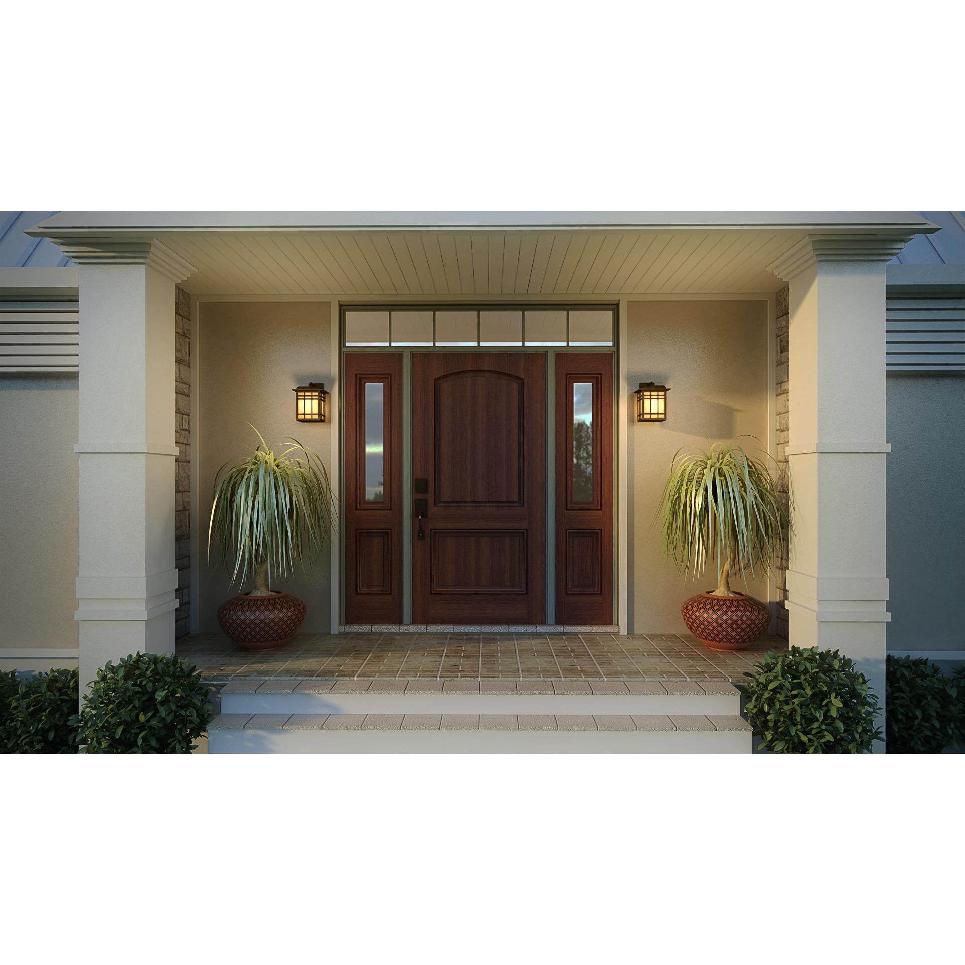 Shown in Imperial Bronze finish and Translucent Linen Panel glass