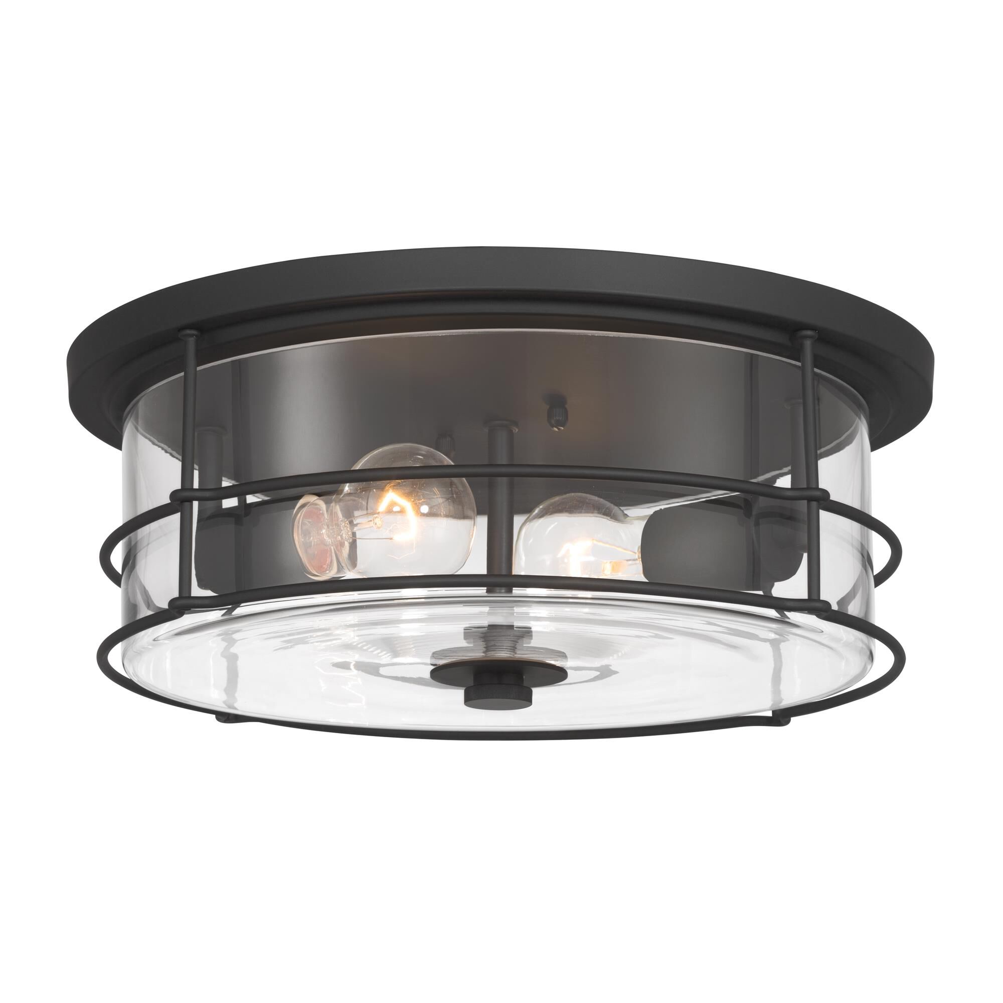 Shown in Dark Matte Black finish and Clear glass