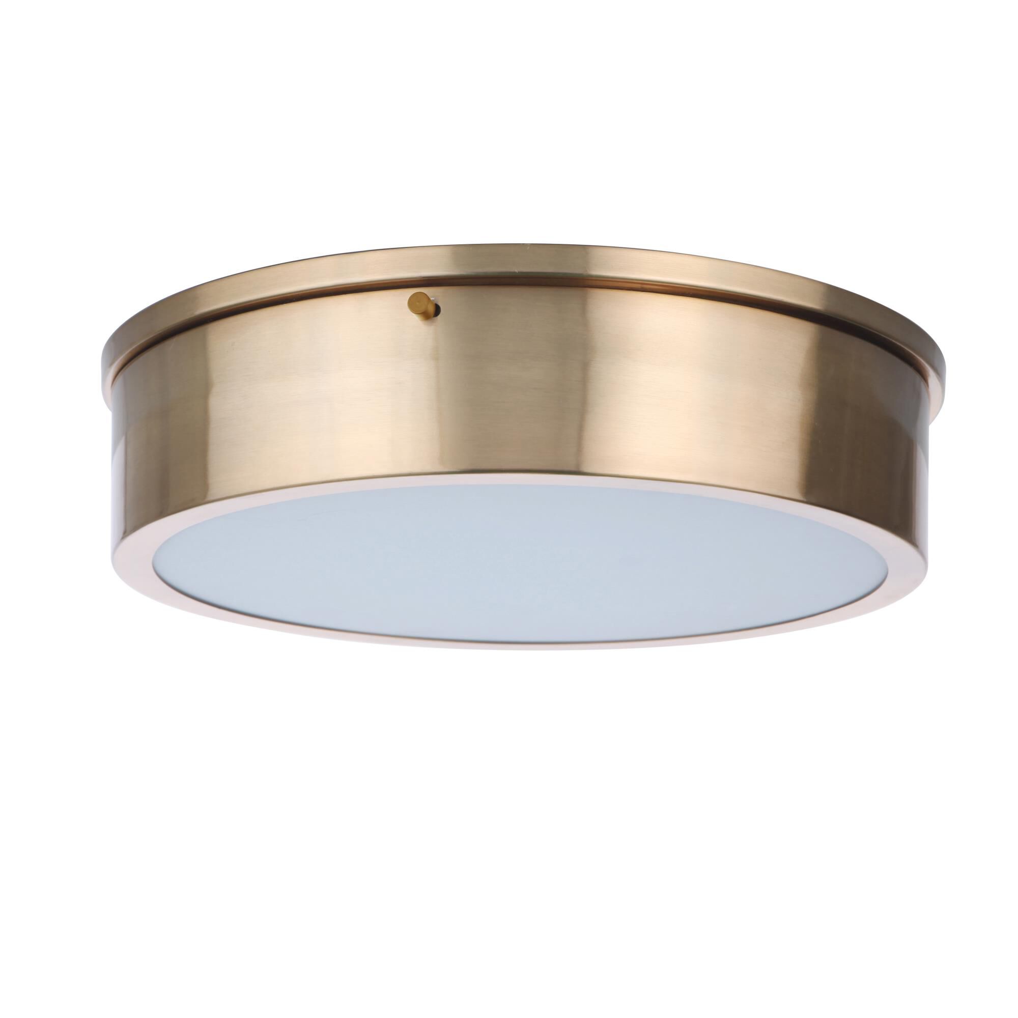 Shown in Satin Brass finish and White glass and Acrylic shade
