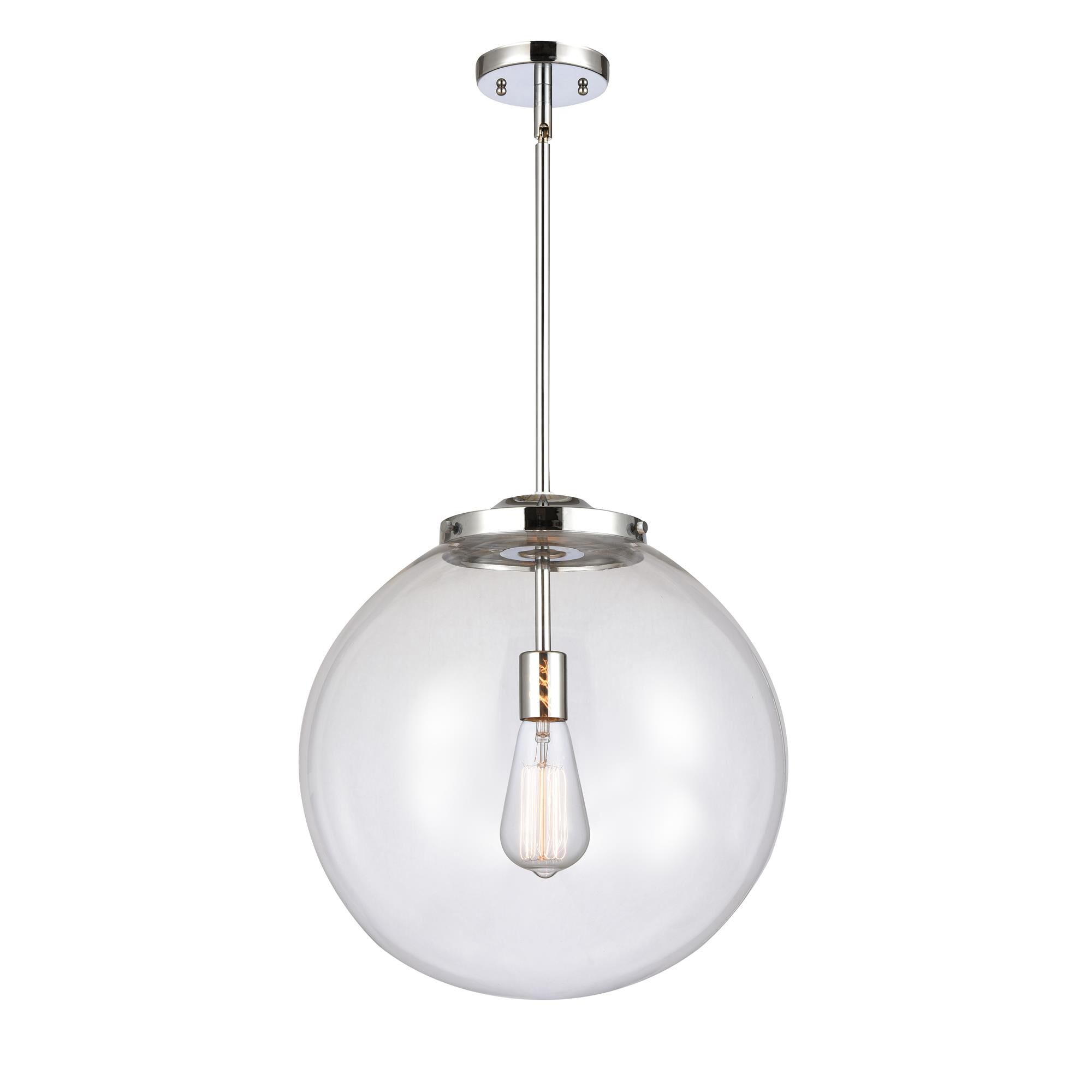 Shown in Polished Chrome finish and Clear Beacon glass