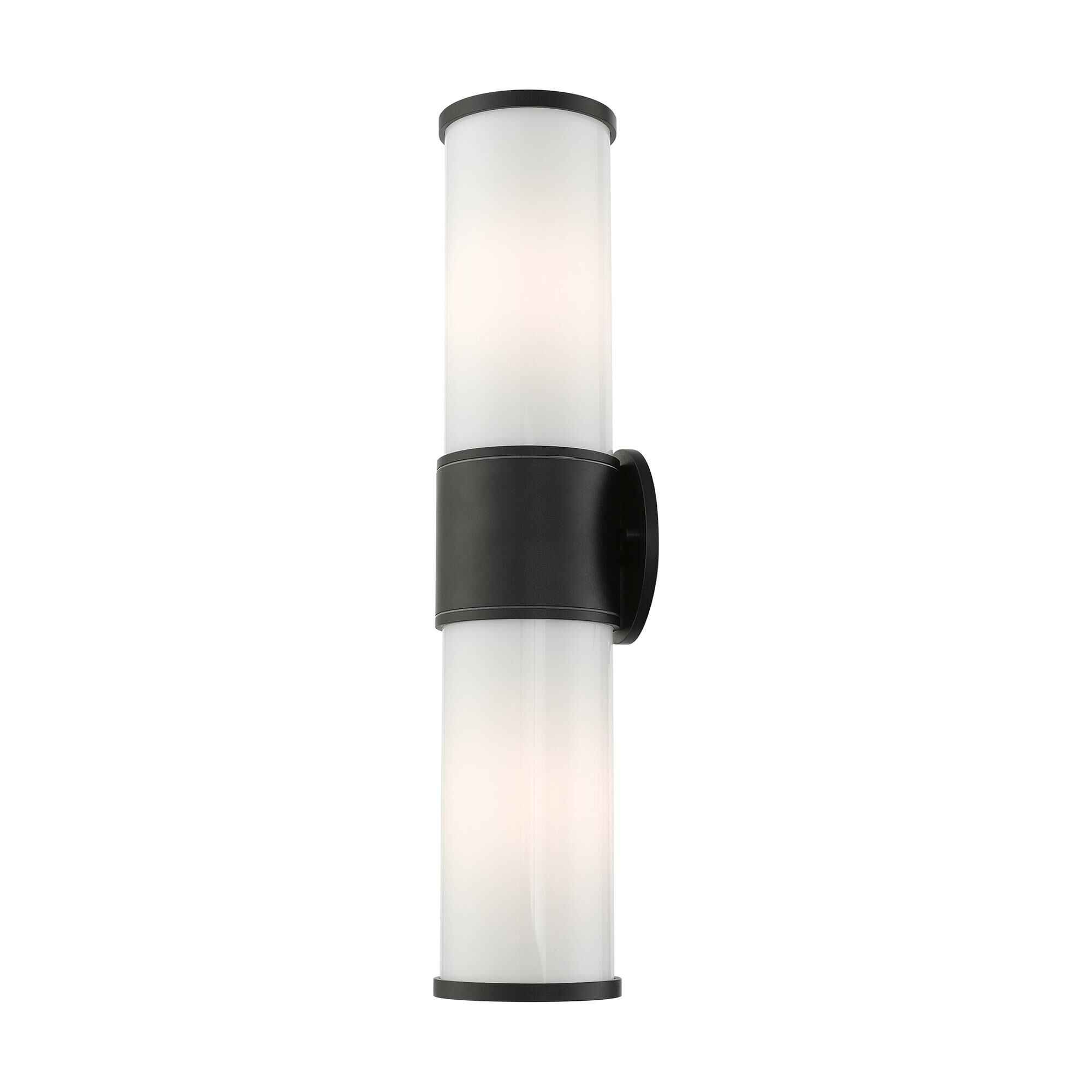 Shown in Textured Black finish and Satin Opal White glass and Satin Opal White Glass shade