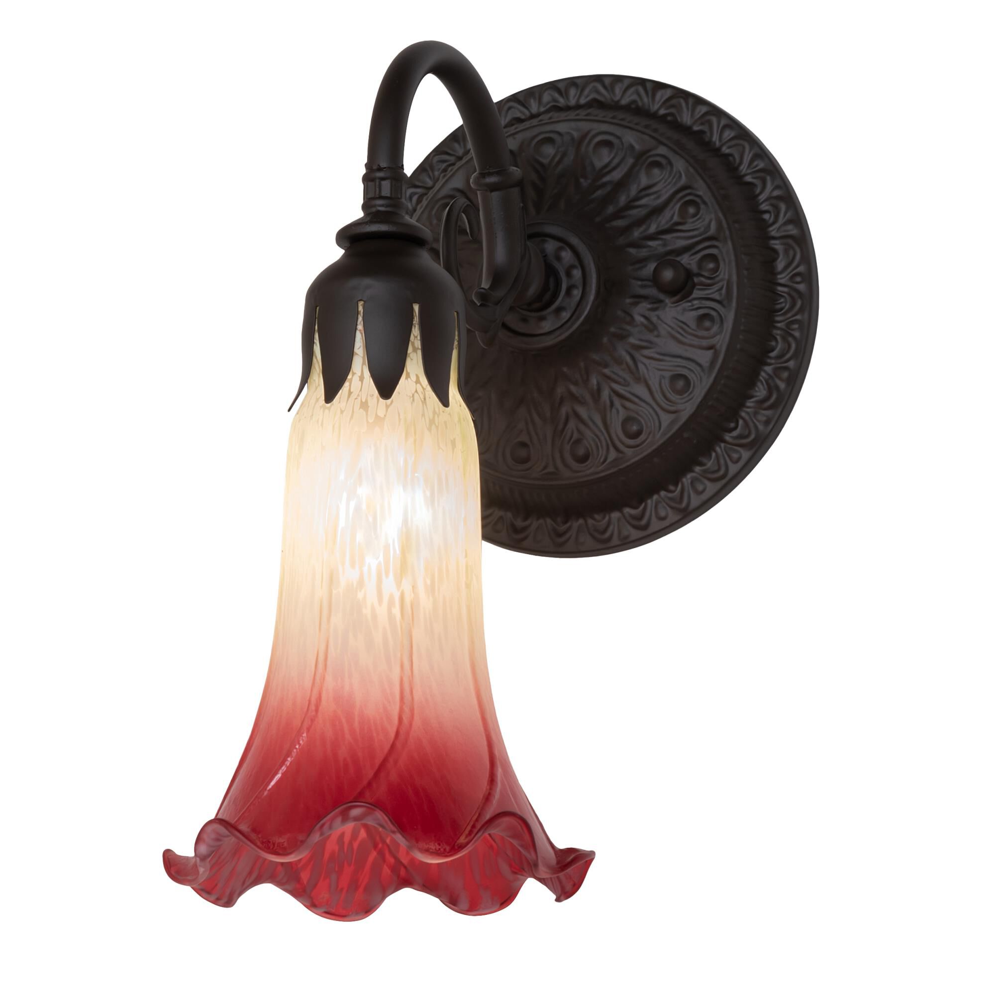 Meyda Lighting Seafoam and Cranberry 10 Inch Wall Sconce