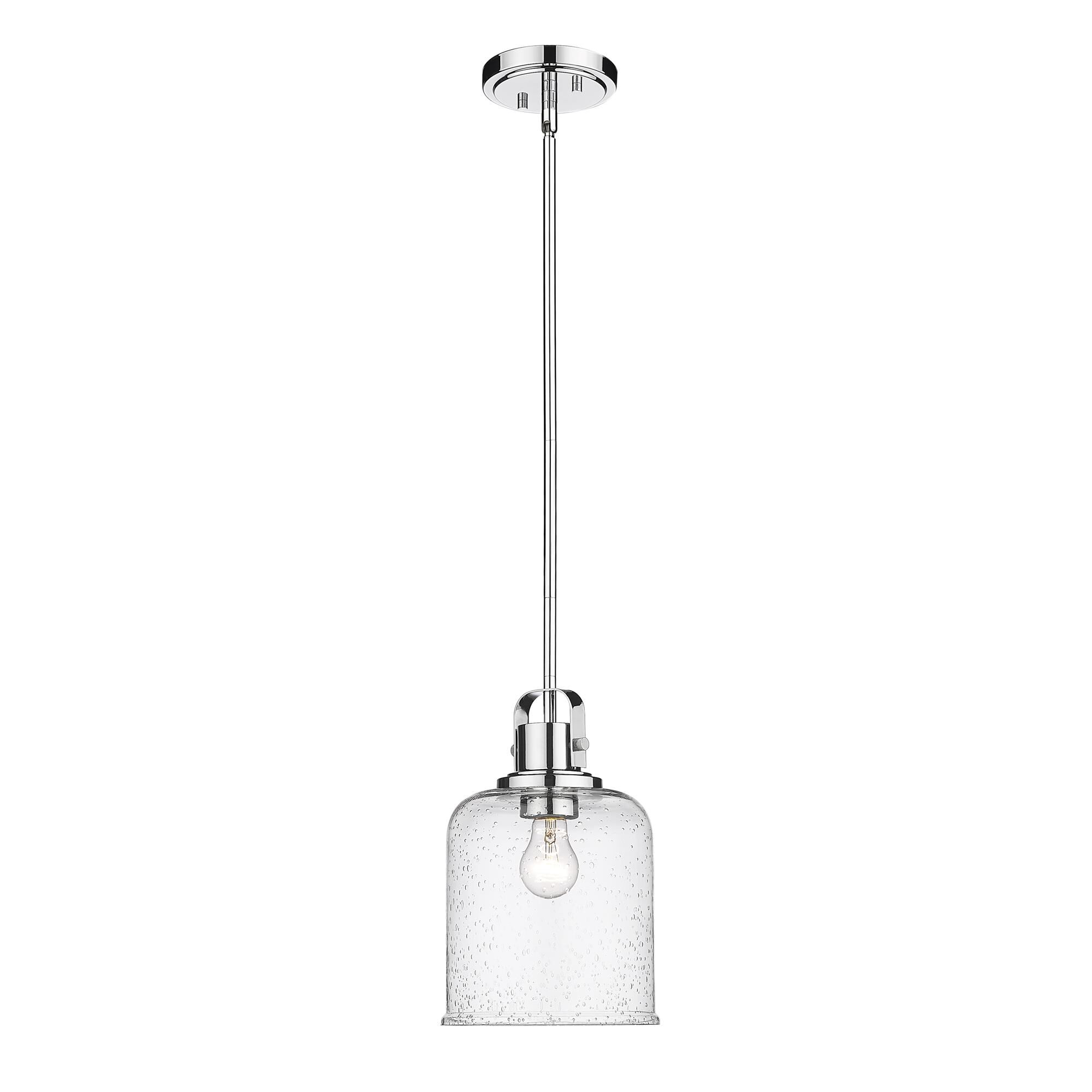 Shown in Chrome finish and Glass shade