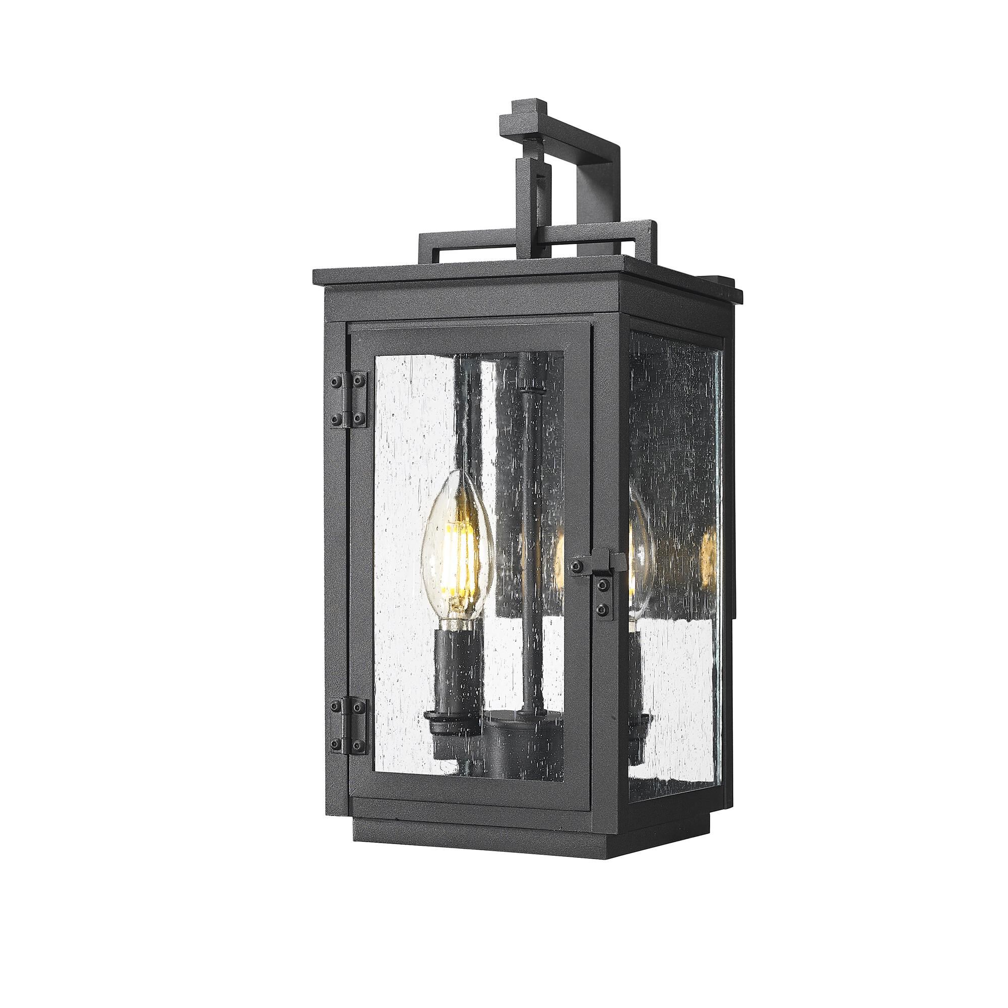 Shown in Sand Black finish and Clear Seedy glass and Clear Seedy shade